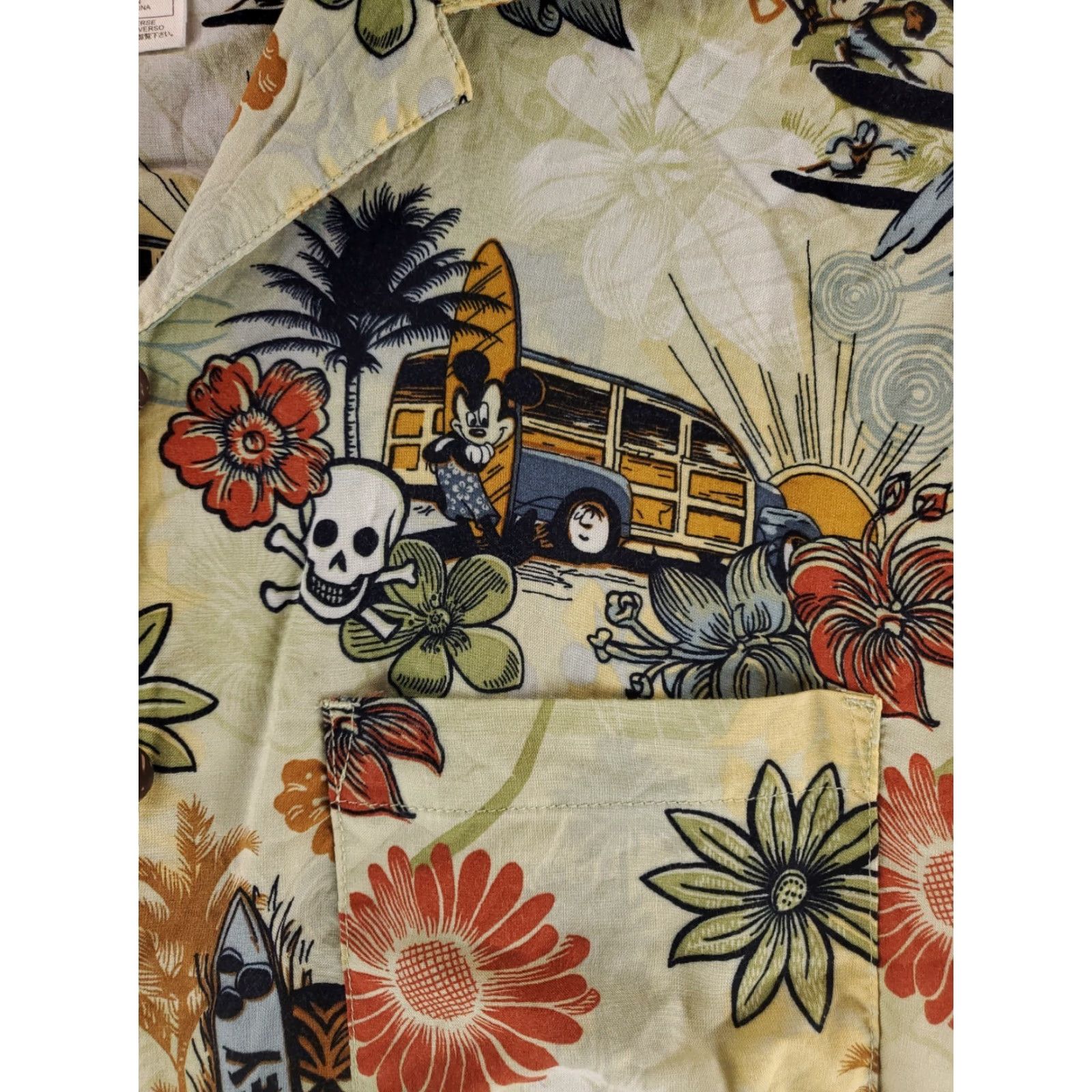 Disney Walt Disney World Hawaiian Shirt Mickey Mouse Skulls Tiki Rayon Mens L Multicolor Short Sleeve Disney Shirt Mens L Size US L / EU 52-54 / 3 - 3 Thumbnail