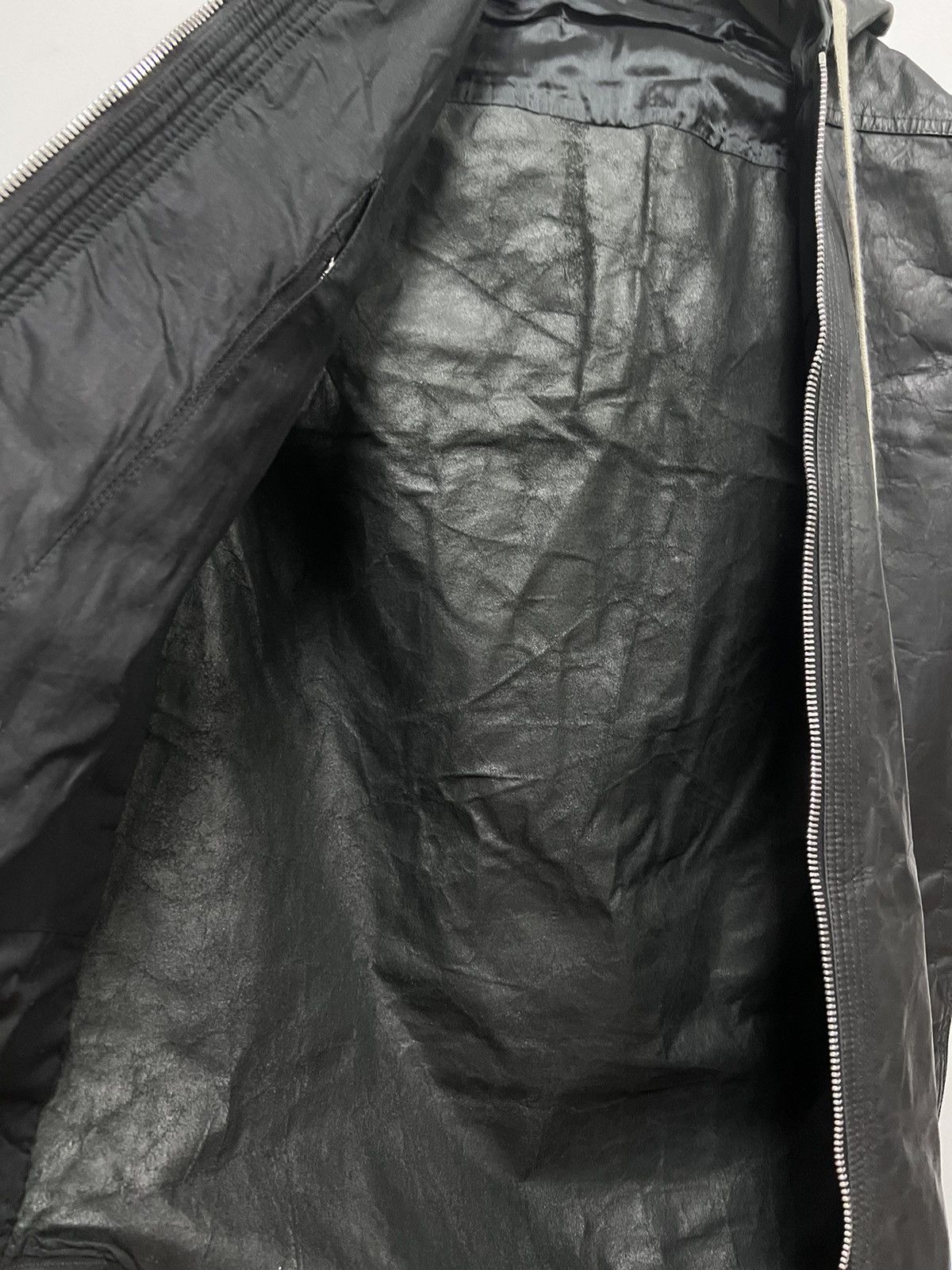 Rick Owens Rick Owens LeatherSleeveless Hoodie Hooded Vest Size US S / EU 44-46 / 1 - 4 Thumbnail