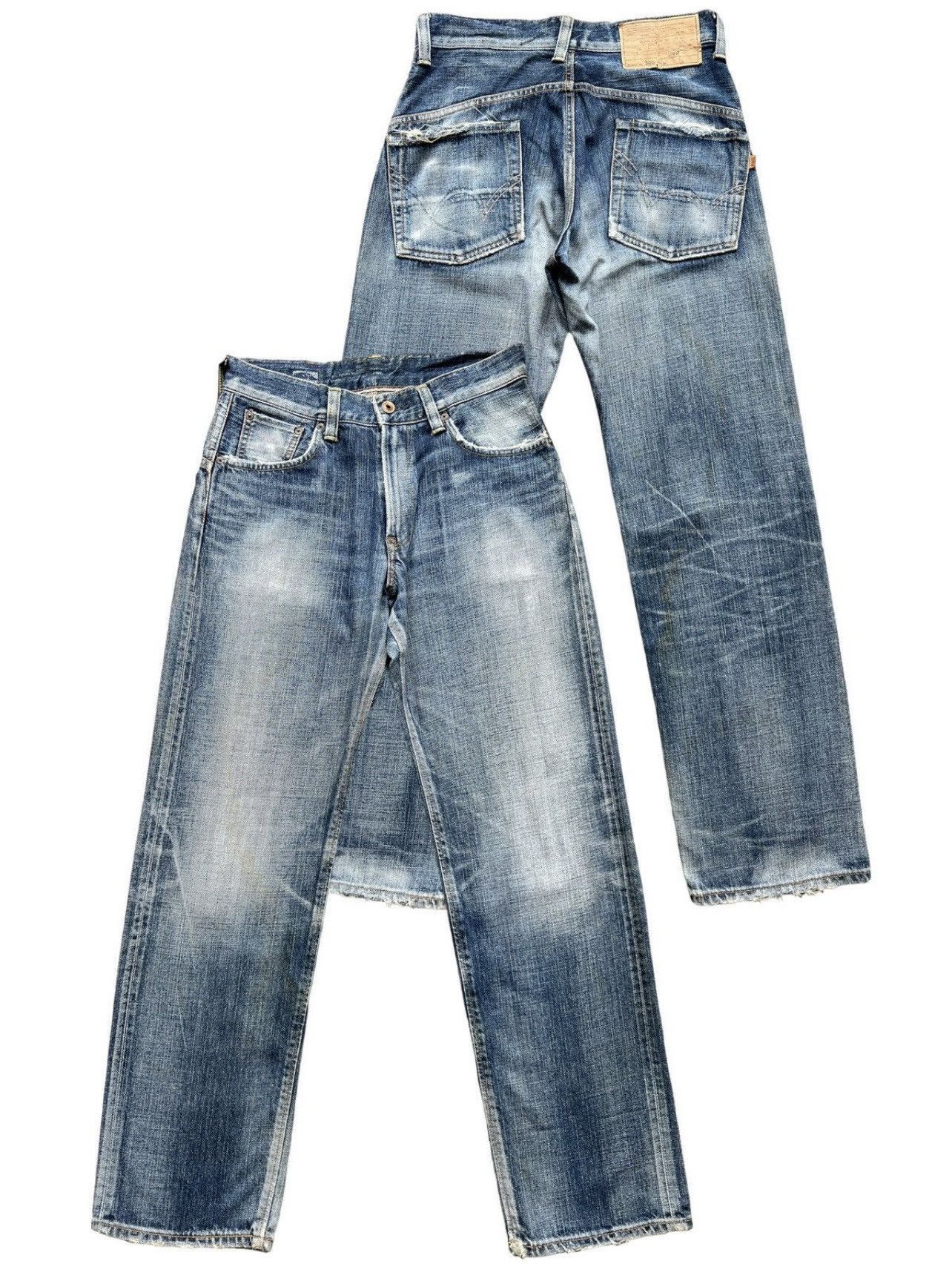 Edwin Vintage Edwin 505 Selvedge Distressed Denim Jeans 30x32 Size US 30 / EU 46 - 1 Thumbnail