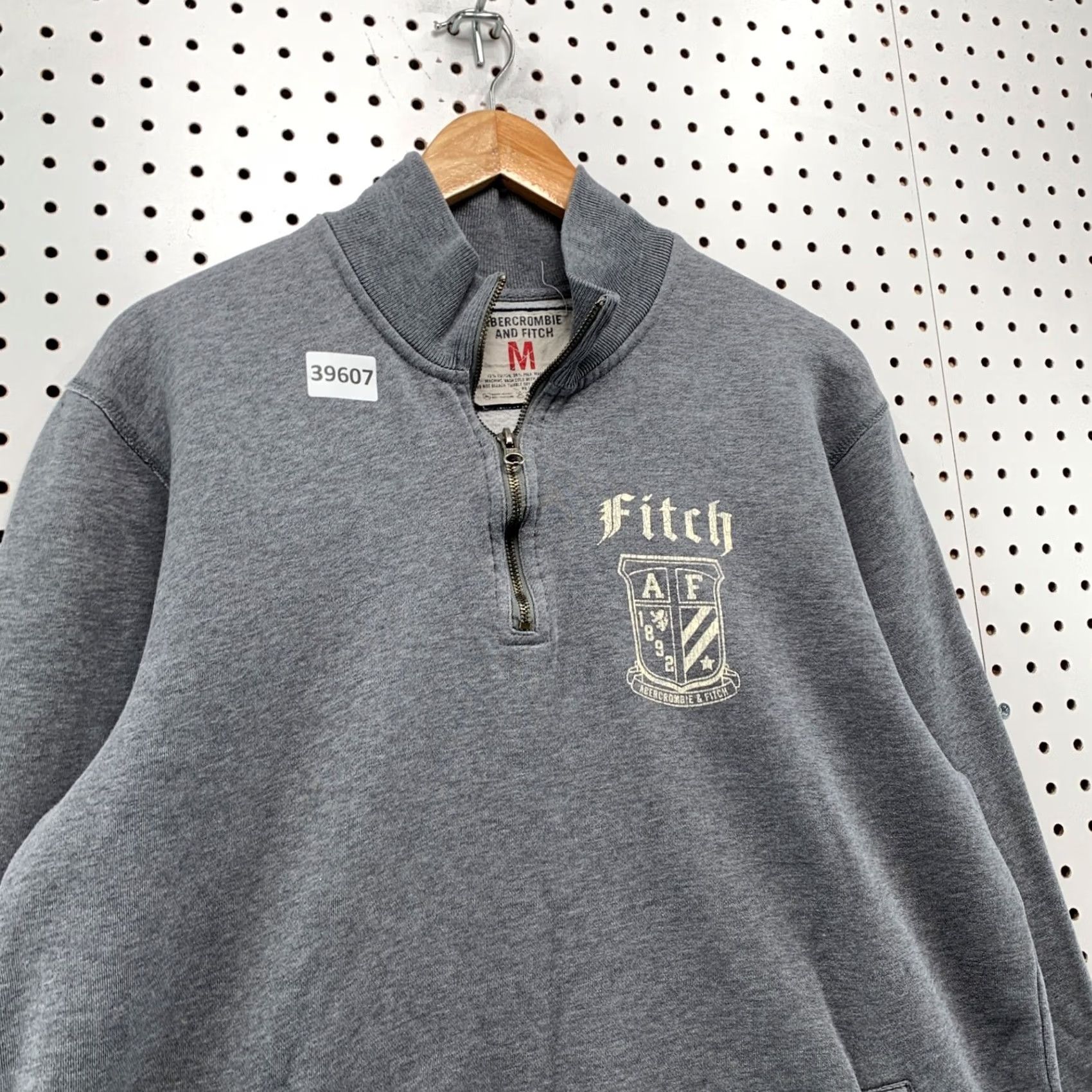 Abercrombie & Fitch Abercrombie Fitch 1/4 Zip Pullover Sweatshirt Mens Medium Gray Pocket 24x28 - Pre-Owned Size US M / EU 48-50 / 2 - 6 Thumbnail