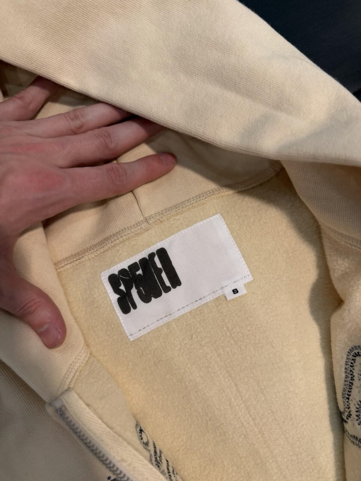 Sp5der Sp5der Cream Stone Zip Up Hoodie Size (Small) 2026 Size US S / EU 44-46 / 1 - 7 Thumbnail