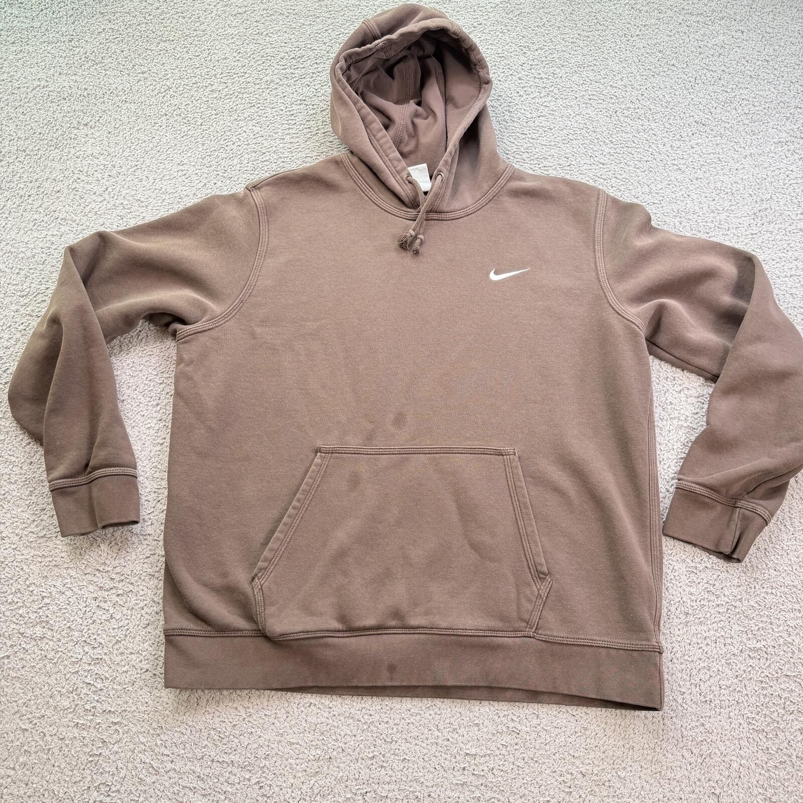 Nike Nike Mini Swoosh Brown Pullover Hoodie Fleece Sweatshirt XL Size US XL / EU 56 / 4 - 1 Thumbnail