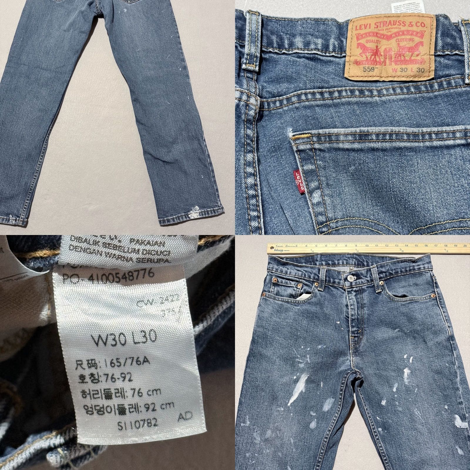 Levi's Levi’s 559 Jeans Men Blue Denim Mid Rise Relaxed Straight Zip Fly - 30X30 Size US 30 / EU 46 - 8 Thumbnail