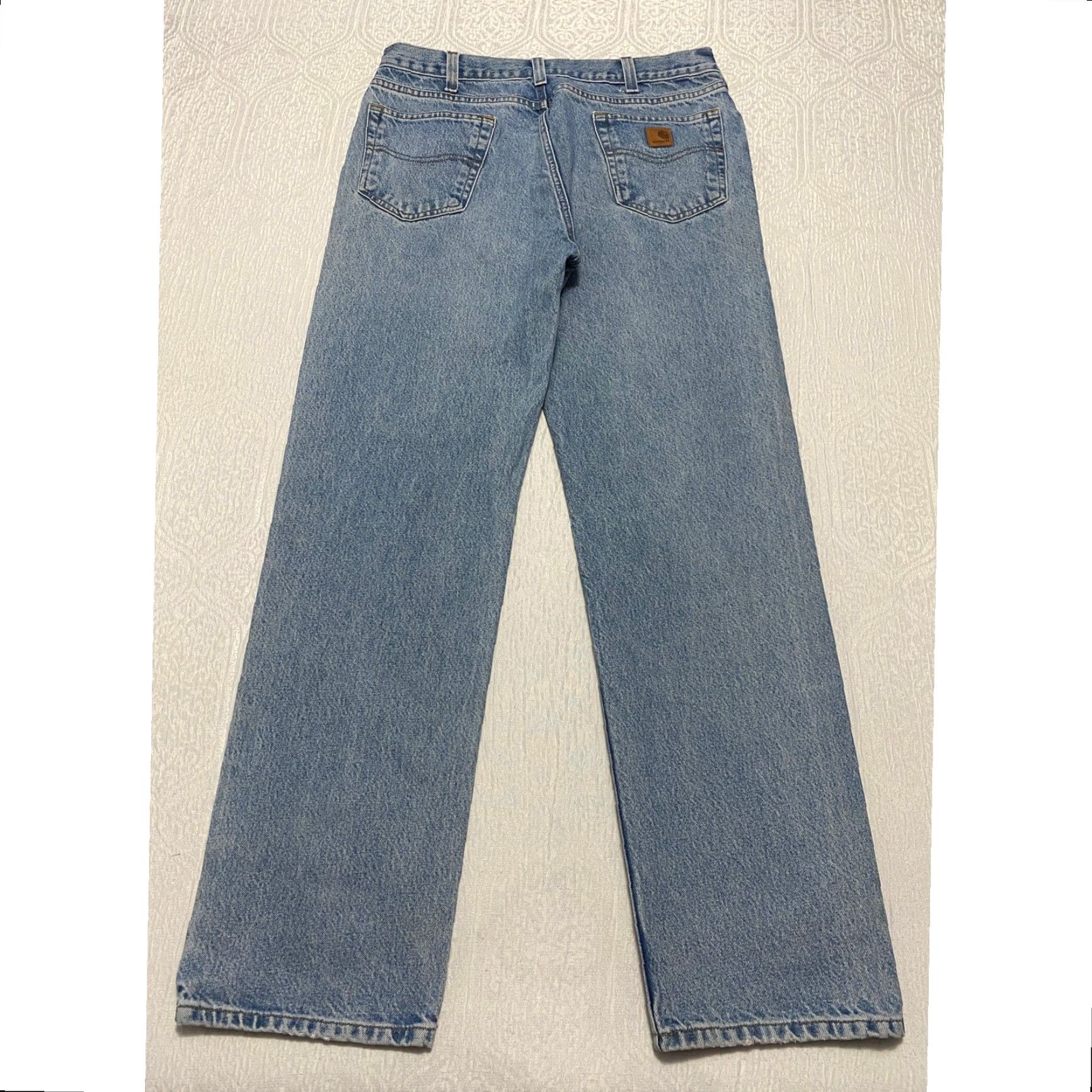 Carhartt Carhartt Jeans 36x34 Men Relaxed Straight Denim Light Blue 5-Pocket Logo Button Zip Cotton Jeans Size US 36 / EU 52 - 6 Thumbnail