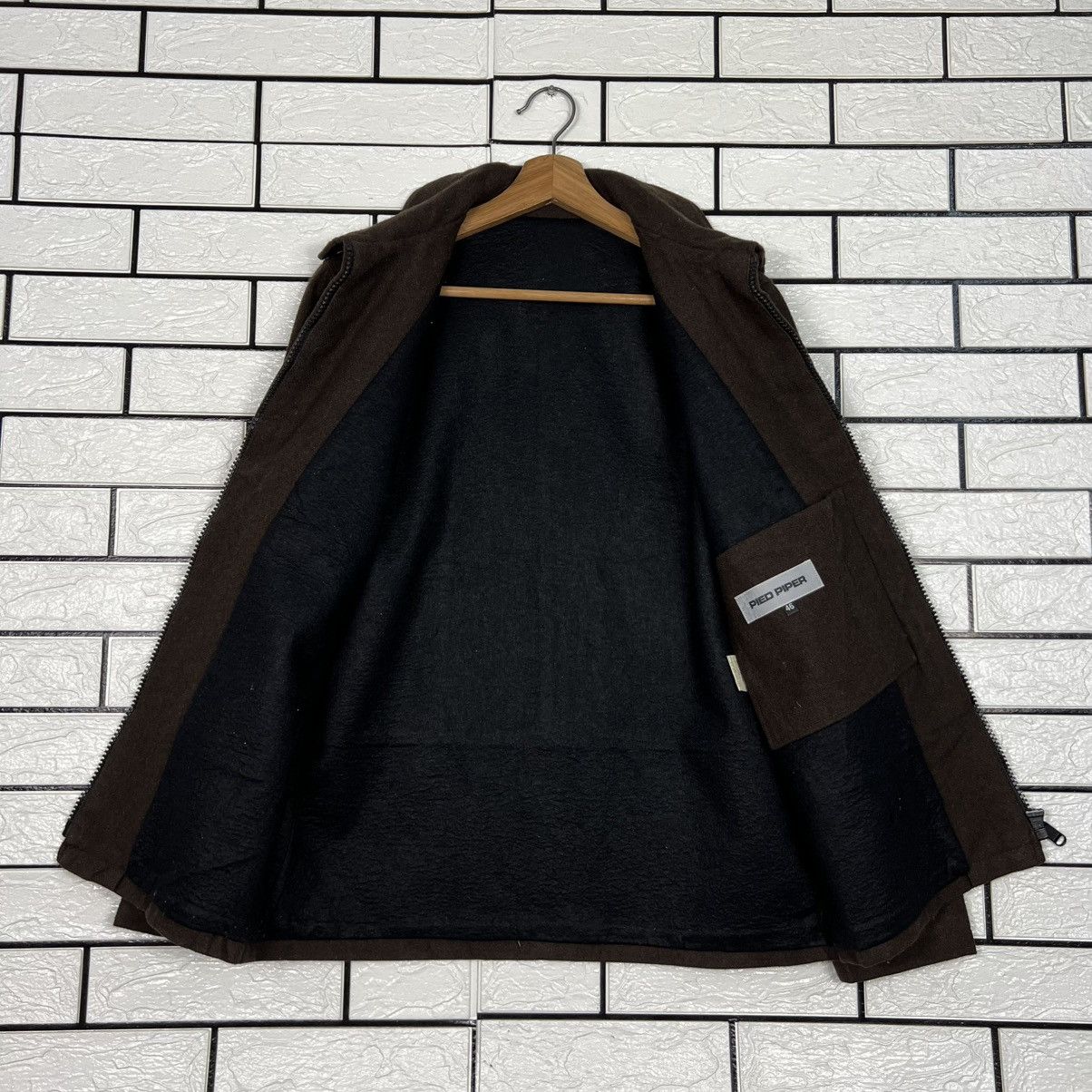 Japanese Brand PIED PIPER Slant Pocket Wool Blend Collared Jacket 4121-C187 Size US M / EU 48-50 / 2 - 11 Thumbnail