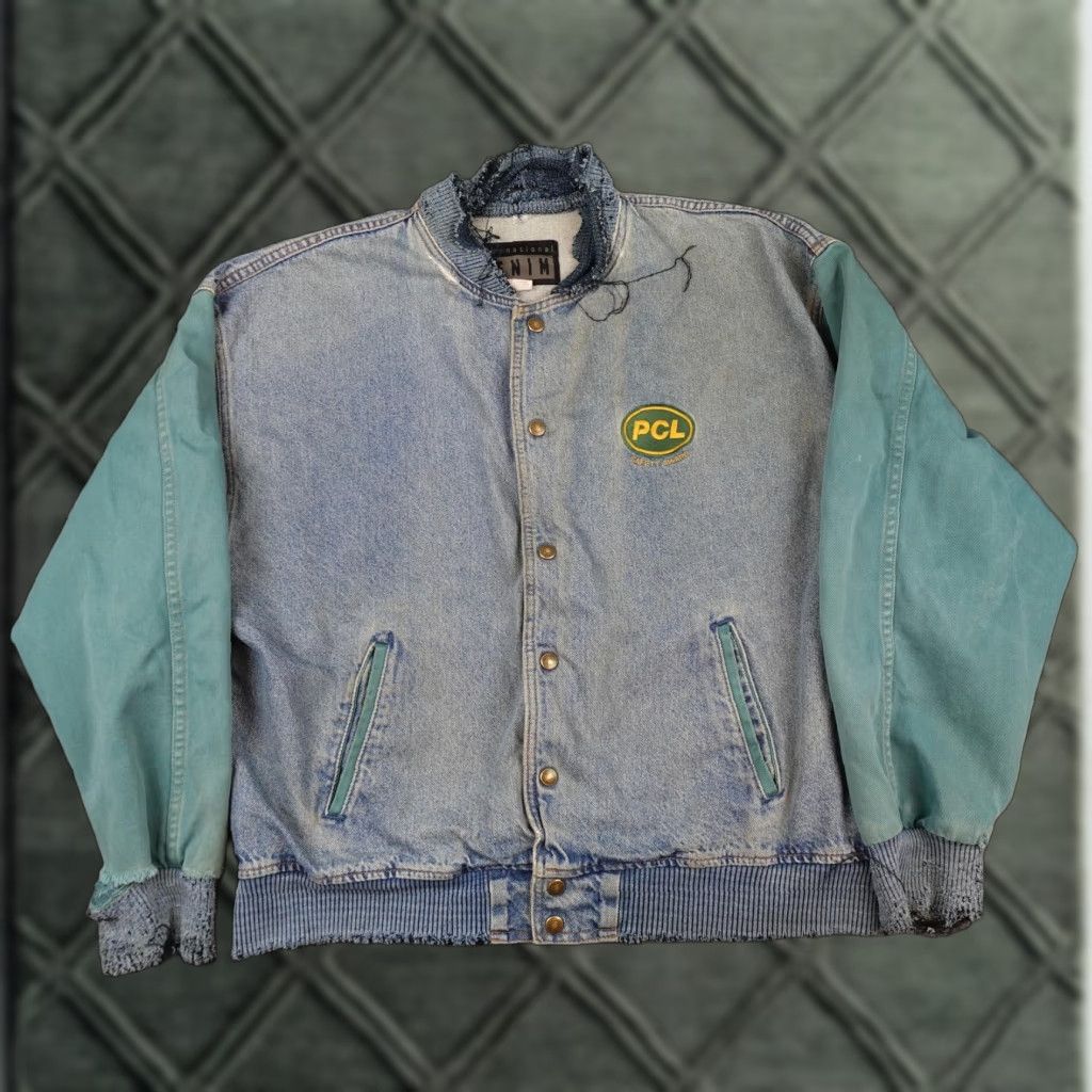 Vintage VINTAGE International Denim Jacket Mens Large Blue Denim 90s PCL Safety Award Distressed Workwear Casual Size US M / EU 48-50 / 2 - 1 Thumbnail