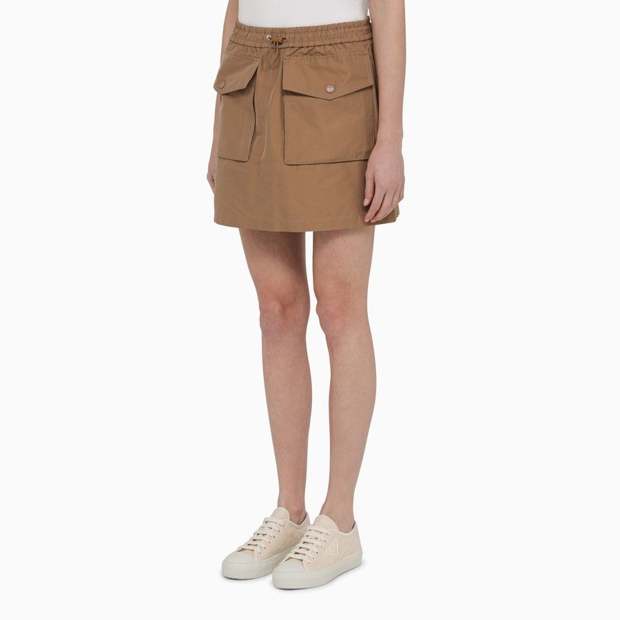 Moncler o1d2blof0924 Cotton-Blend Miniskirt in Beige Size 27" / US 4 / IT 40 - 3 Thumbnail