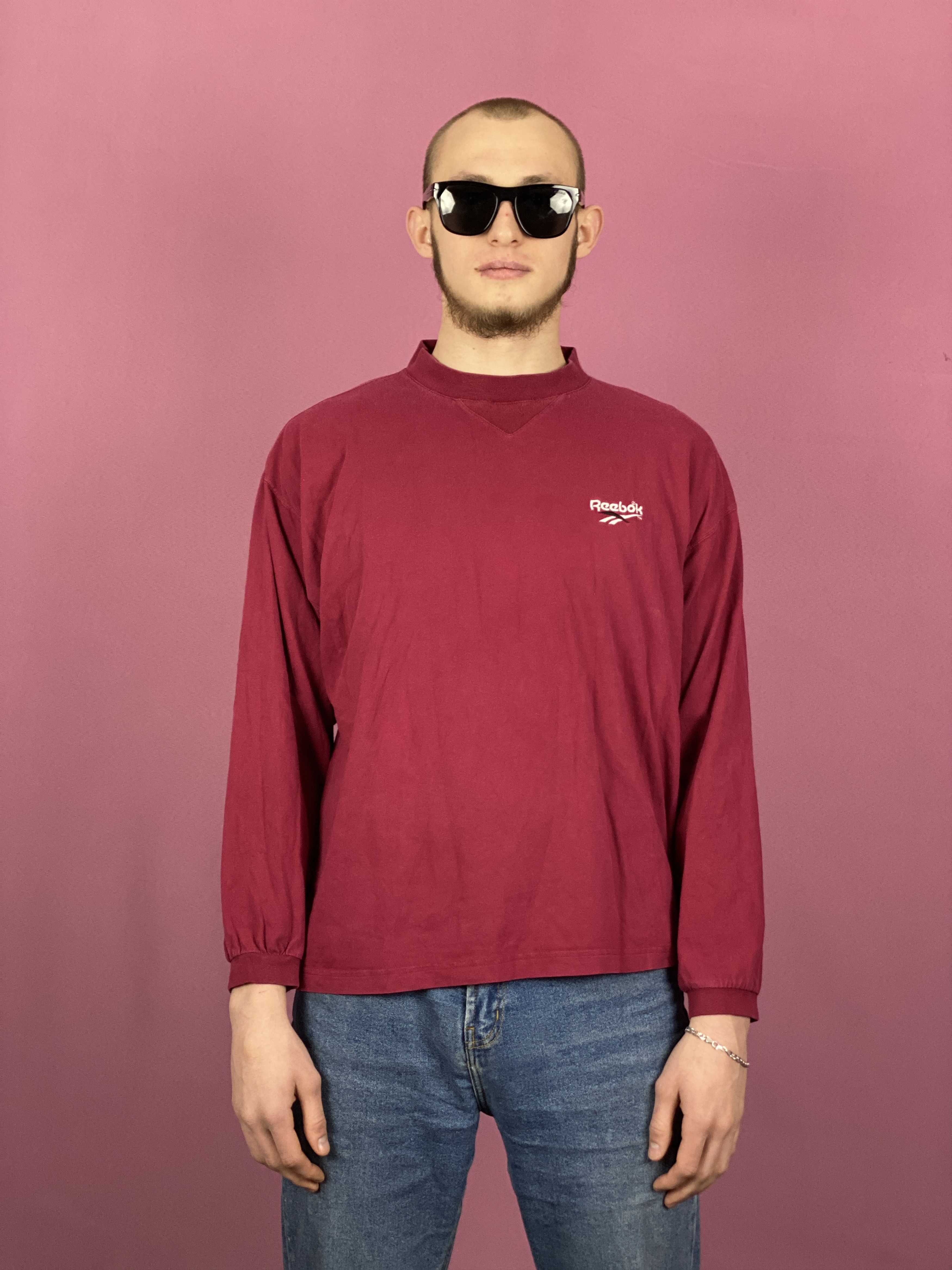 Reebok × Vintage 90s Reebok Vintage Men's Long Sleeve - S Size US S / EU 44-46 / 1 - 1 Thumbnail
