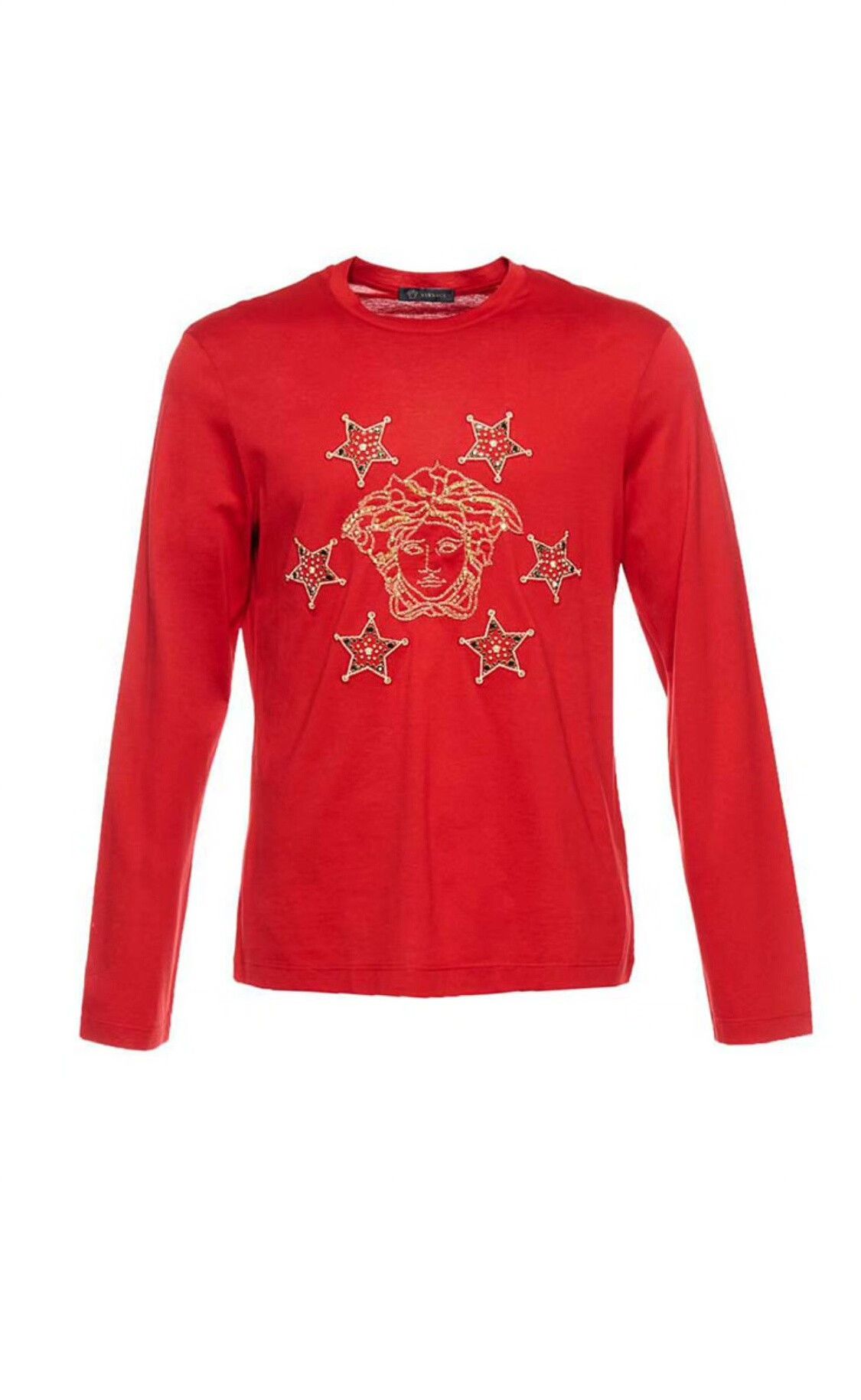 Versace Medusa Embroidered Long-Sleeve T-Shirt