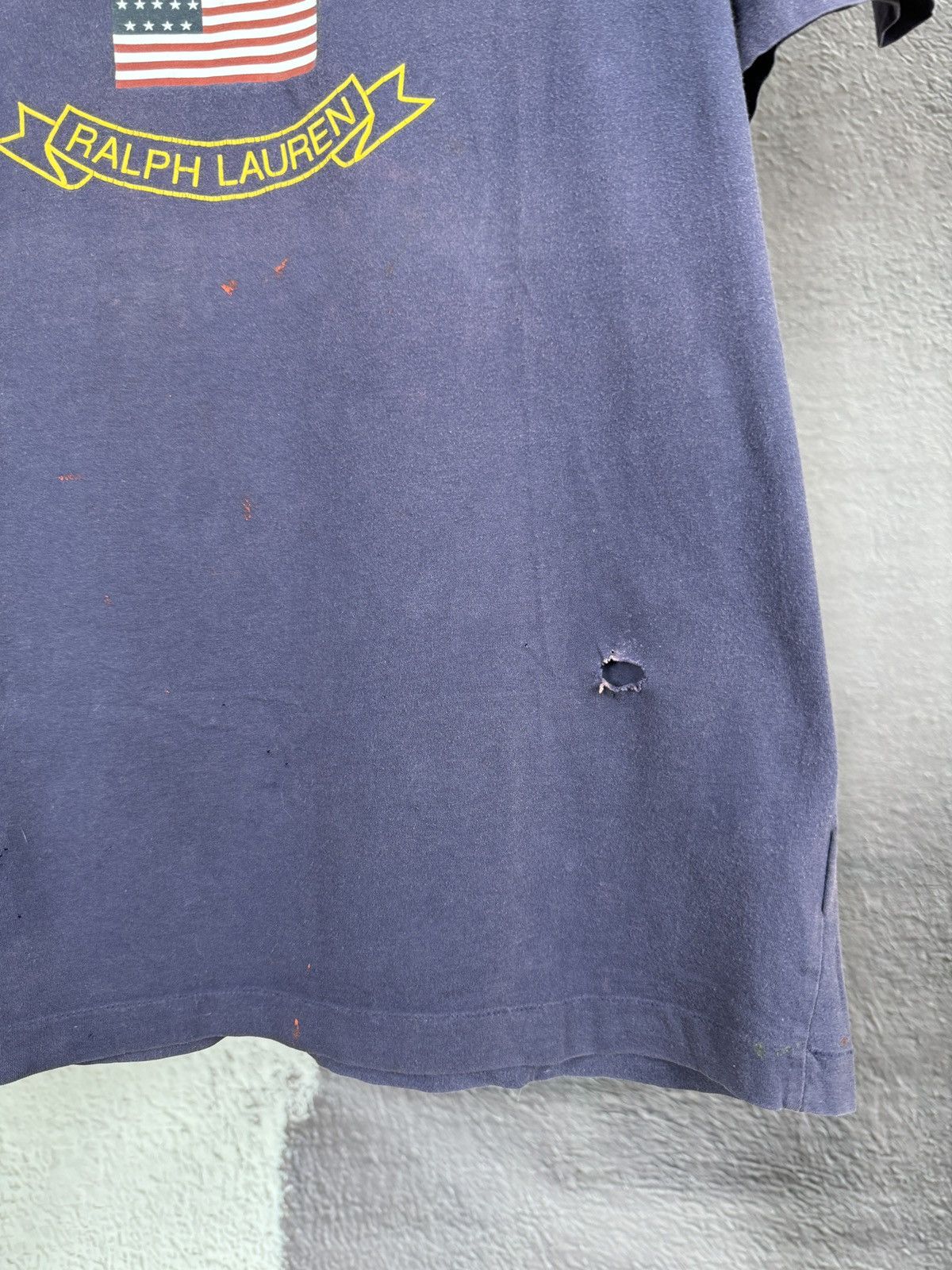 Polo Ralph Lauren × Vintage Polo Ralph Lauren vintage 90s faded distressed big logo tee Size US L / EU 52-54 / 3 - 9 Thumbnail
