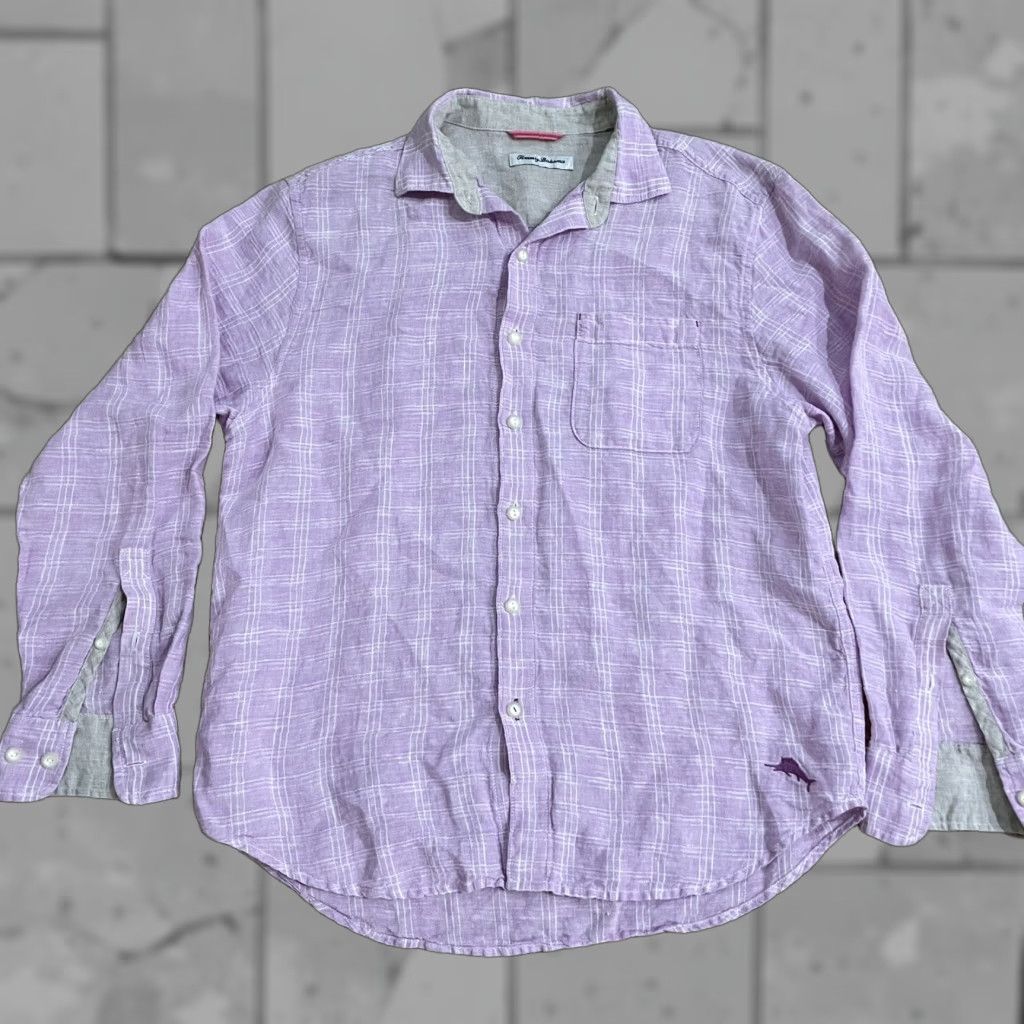 Tommy Bahama VINTAGE Tommy Bahama Men’s Long Sleeve Pink Linen Button-Down Shirt Size Large Size US L / EU 52-54 / 3 - 1 Thumbnail