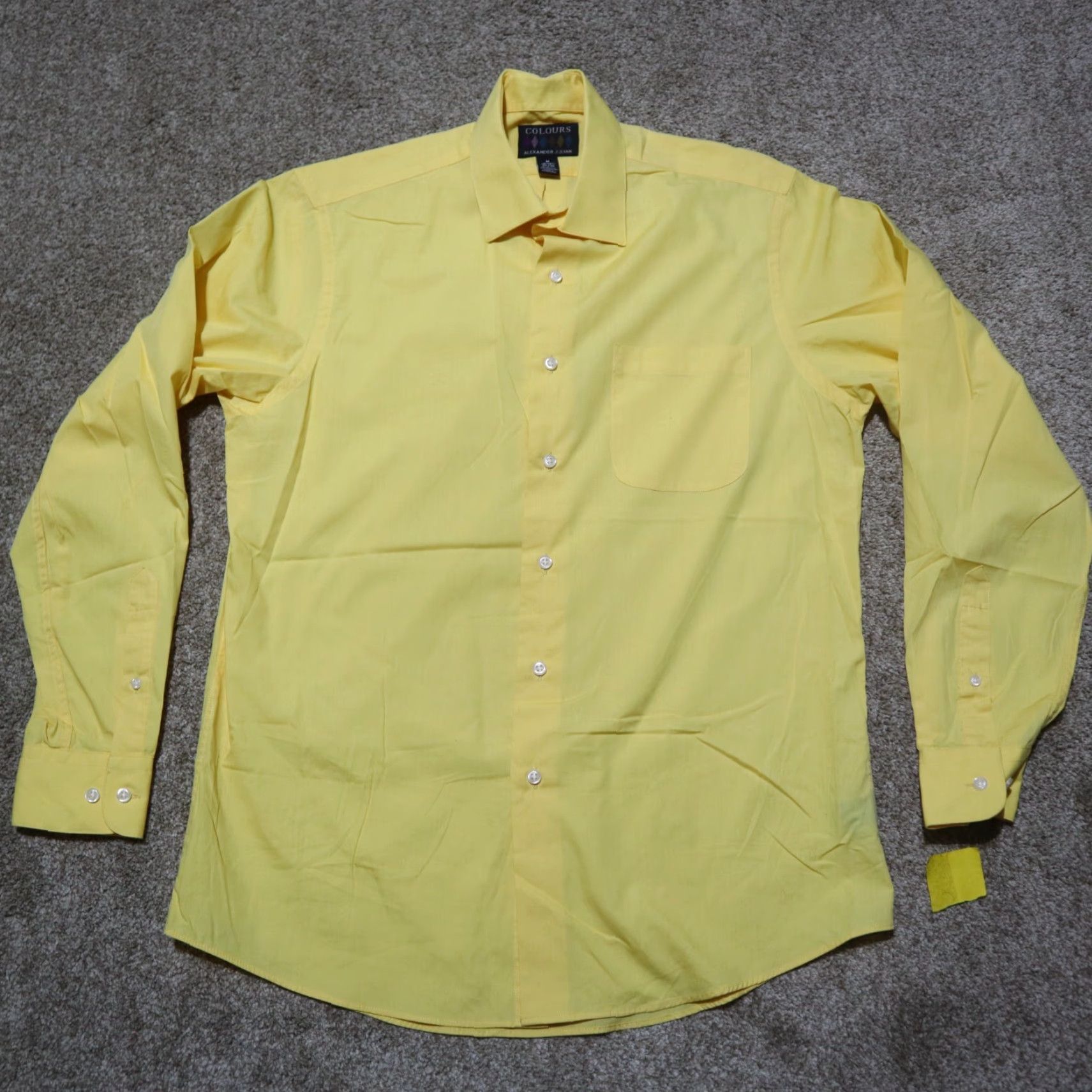 Vintage Colours Shirt Mens M Yellow Button-Down 15-15 1/2 Cotton Blend Classic Business Colourful 90s Size US M / EU 48-50 / 2 - 3 Thumbnail