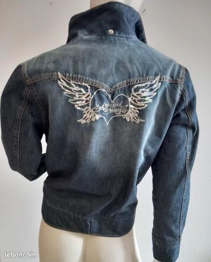 Roberto Cavalli ANGELS BY ROBERTO CAVALLI WOMEN'S INSULATED DENIM JACKET Size XS / US 0-2 / IT 36-38 - 24 Thumbnail