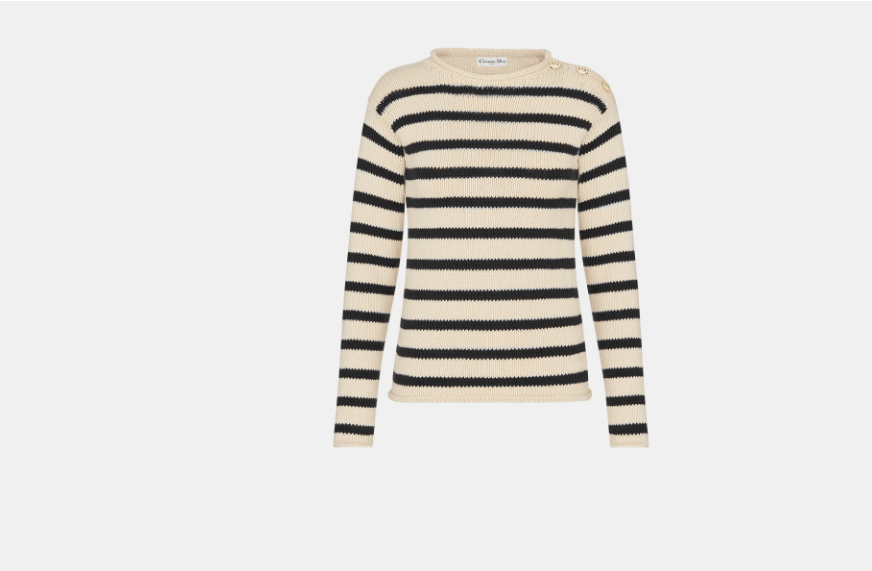 Dior o1w1db10525 054S22 Sweater in Ecru/Black Size L / US 10 / IT 46 - 1 Thumbnail
