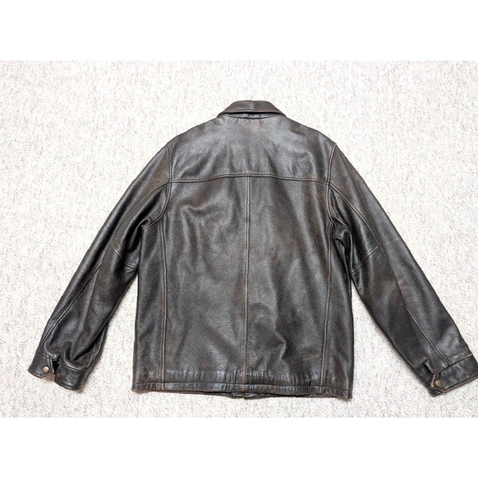 Eddie Bauer VINTAGE Eddie Bauer leather jacket LT brown cowhide L TALL patina motorcycle Size US L / EU 52-54 / 3 - 3 Thumbnail