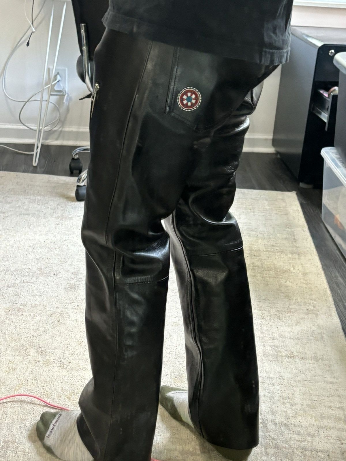 Blackmeans Leather Zip Trousers Size US 32 / EU 48 - 7 Thumbnail