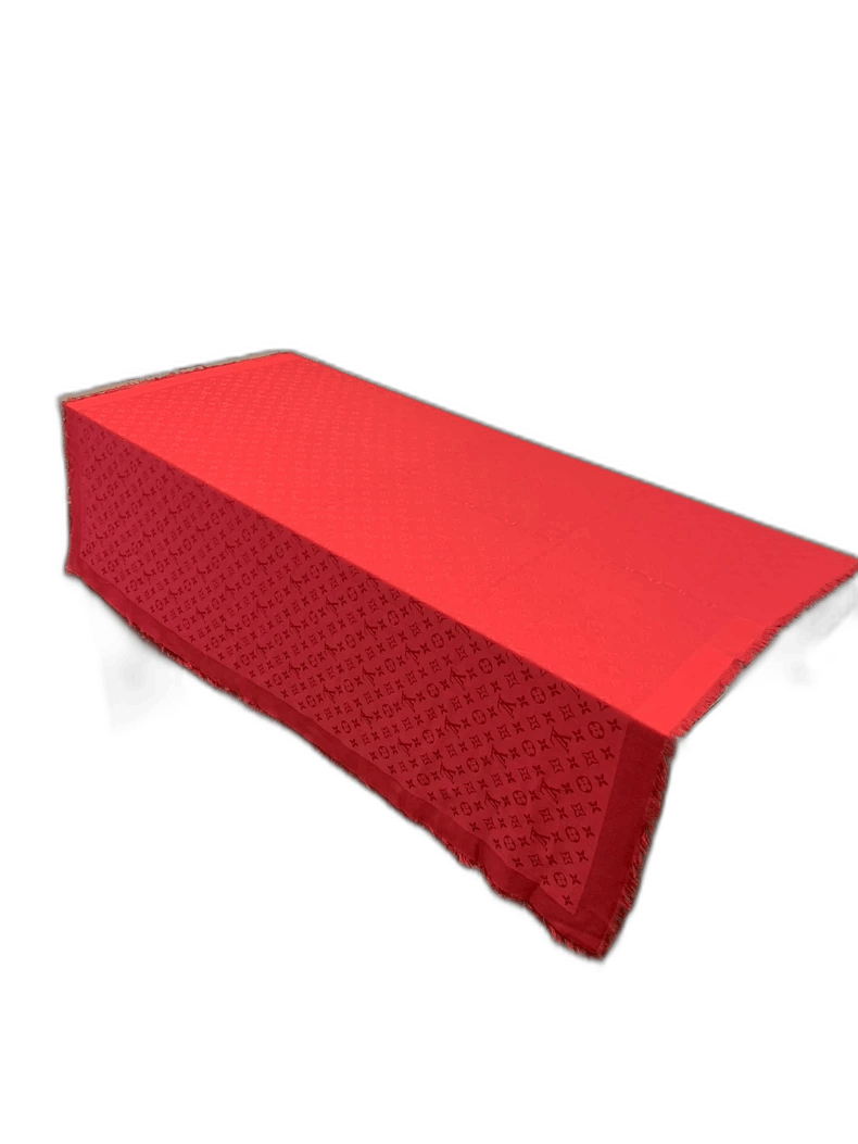 Louis Vuitton Louis Vuitton Red Monogram Silk Scarf Size ONE SIZE - 1 Thumbnail