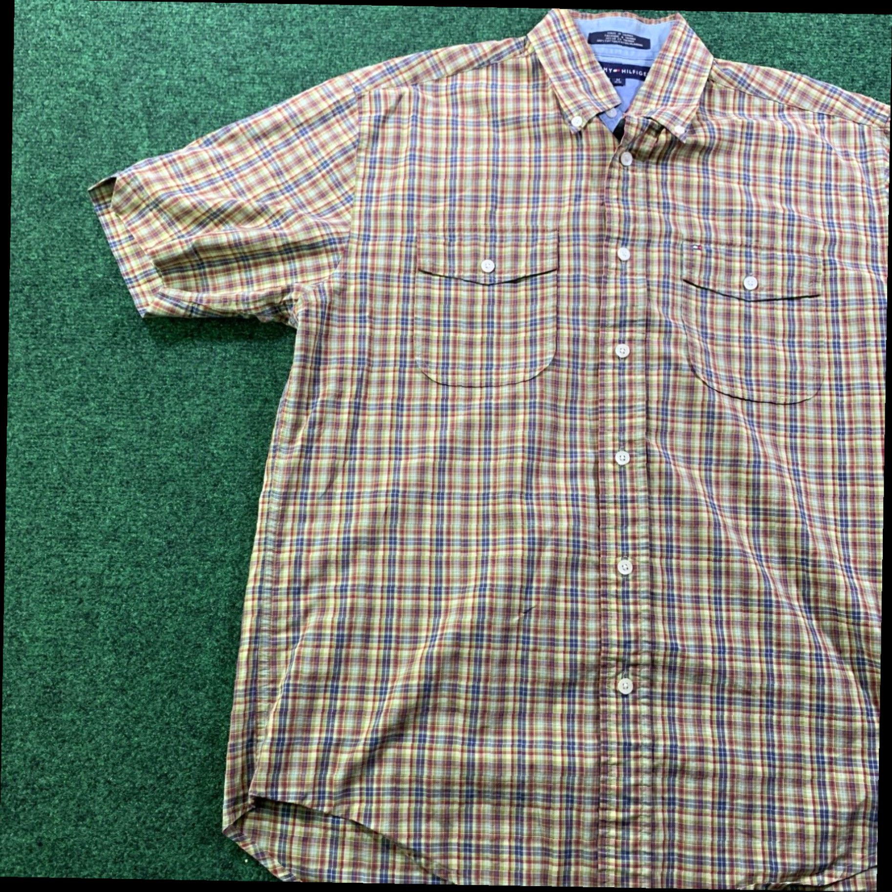 Tommy Hilfiger Tommy Hilfiger Shirt Mens Medium Multicolor Button Up Short Sleeve Plaid Preppy Size US M / EU 48-50 / 2 - 3 Thumbnail
