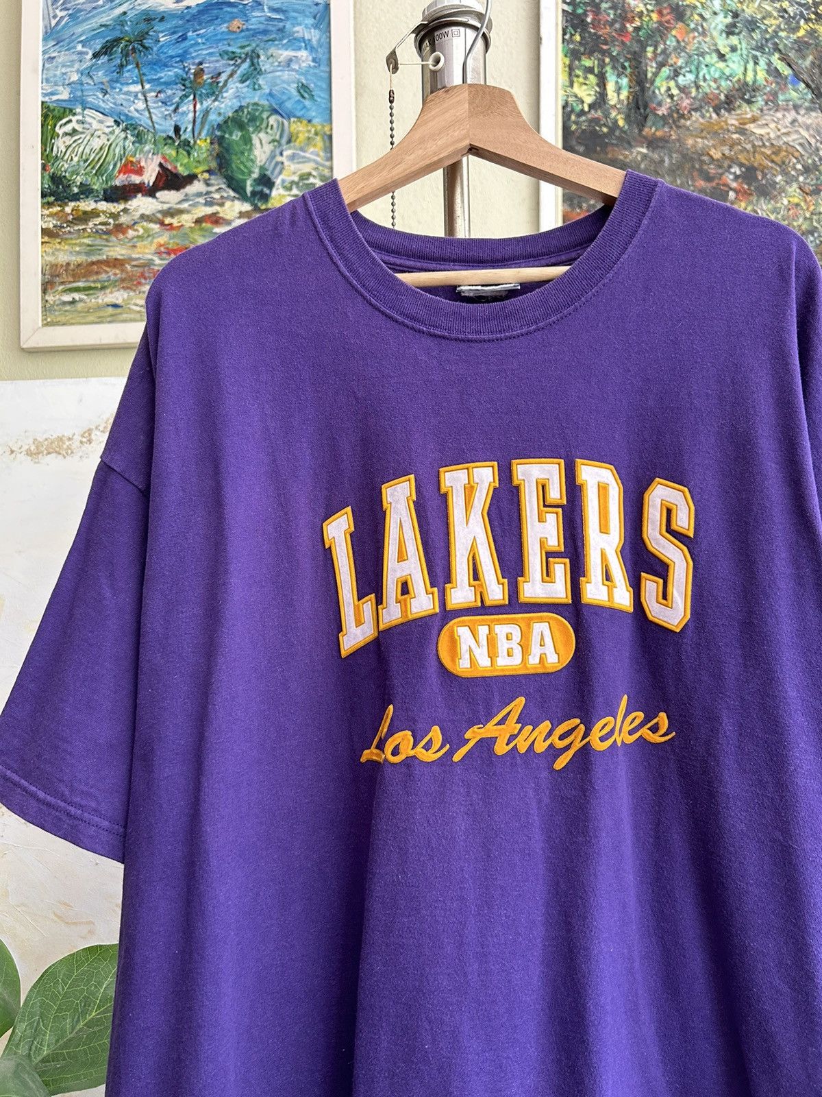 NBA × Vintage Lakers Nba Tshirt Oversized Size US XXL / EU 58 / 5 - 3 Thumbnail