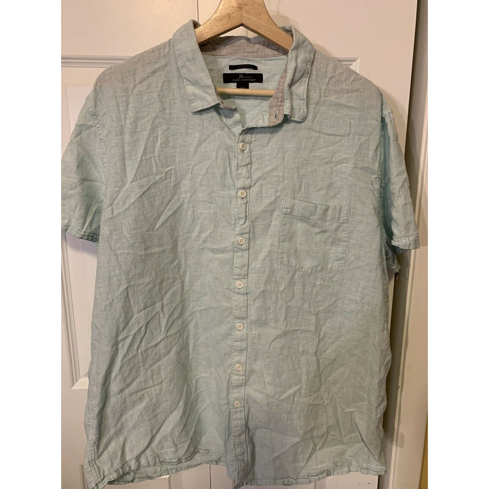 Marc Anthony Marc Anthony Men’s Sz XXL Button Shirt Green Linen Blend Bu Size US XXL / EU 58 / 5 - 6 Thumbnail