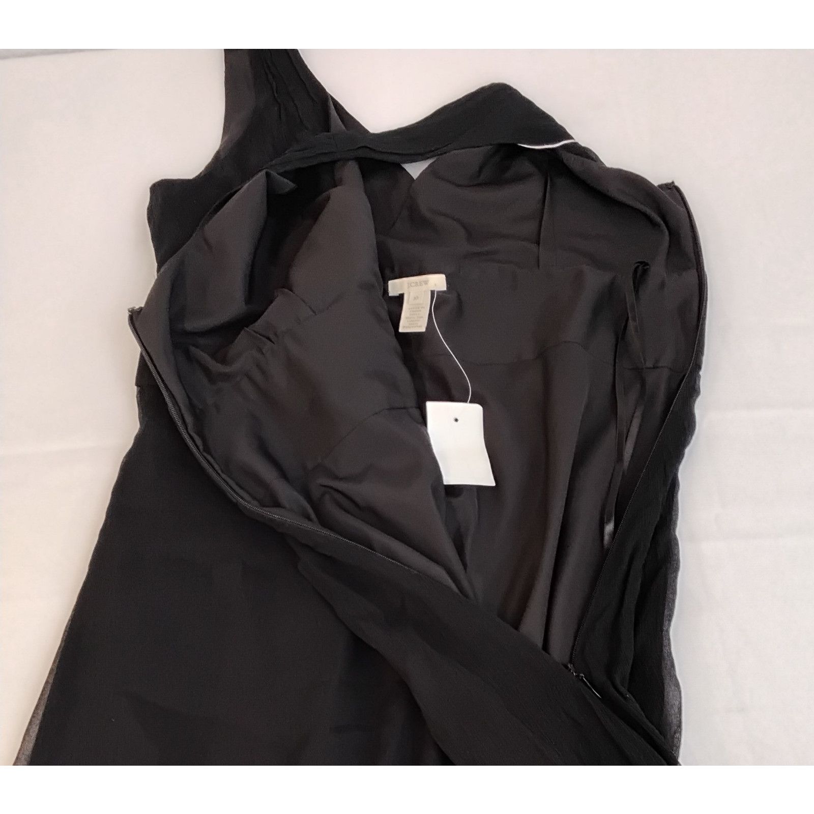 J.Crew J.Crew 100% Silk V-Neck Dress Women's 10 Black Chiffon NWT Size L / US 10 / IT 46 - 6 Thumbnail