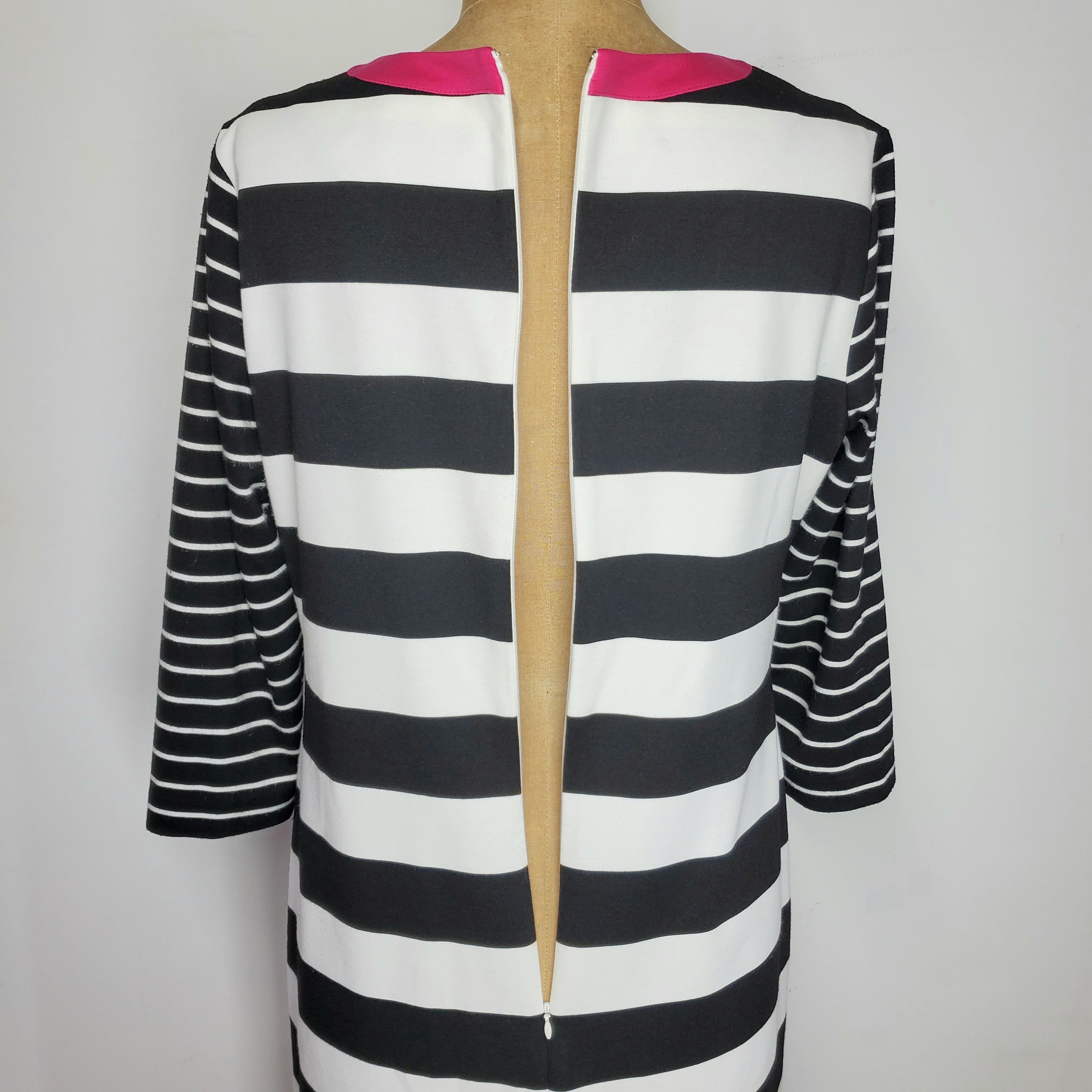 Other Eliza J Size 14/L Dress Midi Jersey Stripe Pink Collar 3/4 Size L / US 10 / IT 46 - 7 Thumbnail