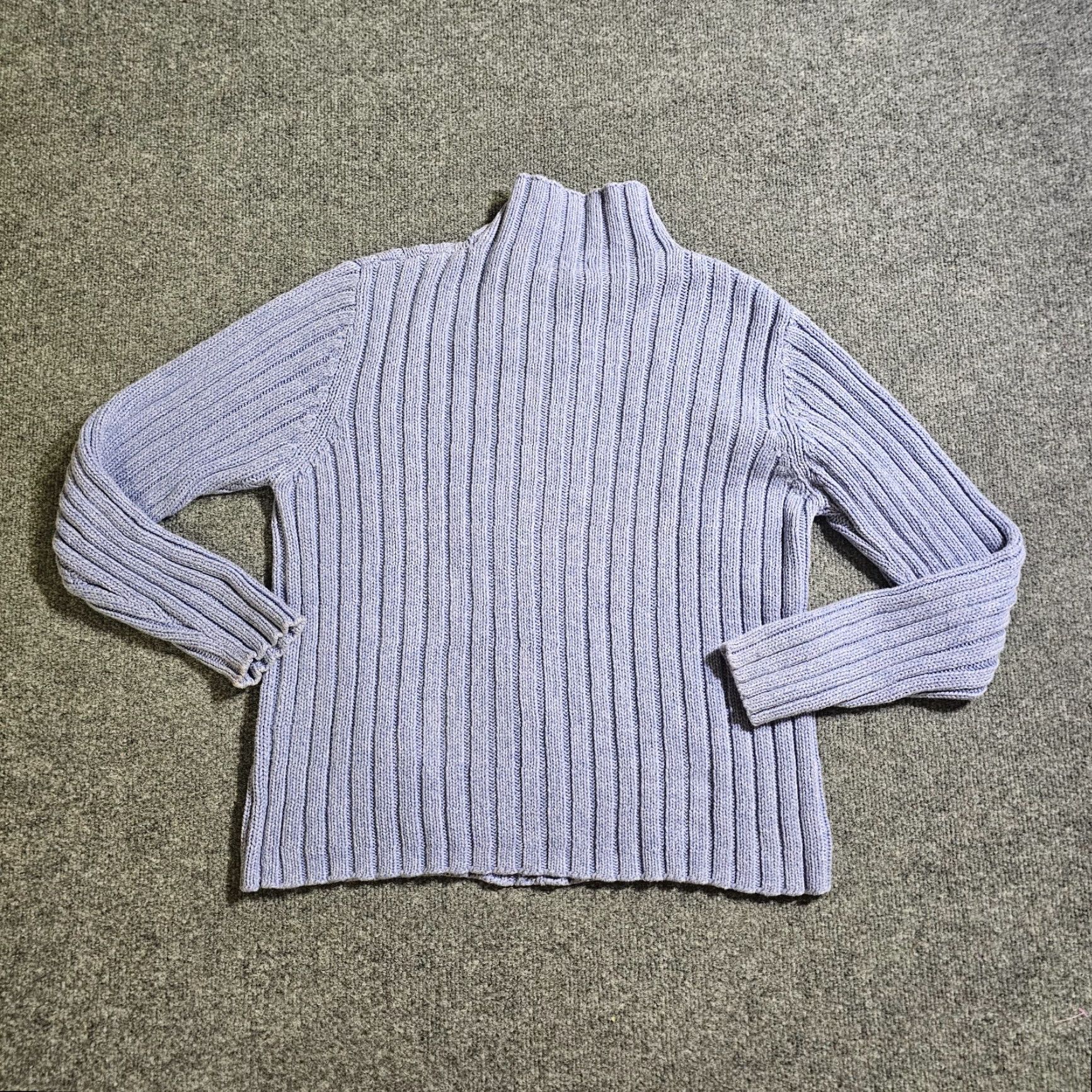 Vintage LL Bean Sweater Women Large Blue Ribbed Cable Knit Long Sleeve Pullover Career Casual Winter Naughty? Size L / US 10 / IT 46 - 7 Thumbnail
