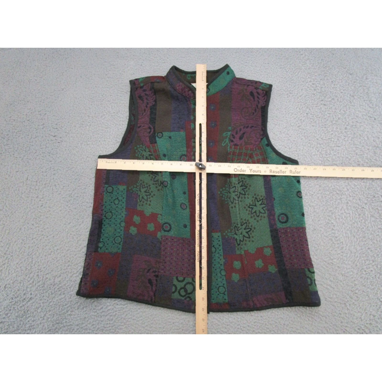 Vintage VINTAGE Christopher & Banks Women's Vest Button Front Sleeveless Plaid Size 0X Brown Beige Red Women's Vest Made in USA Size XL / US 12-14 / IT 48-50 - 4 Thumbnail