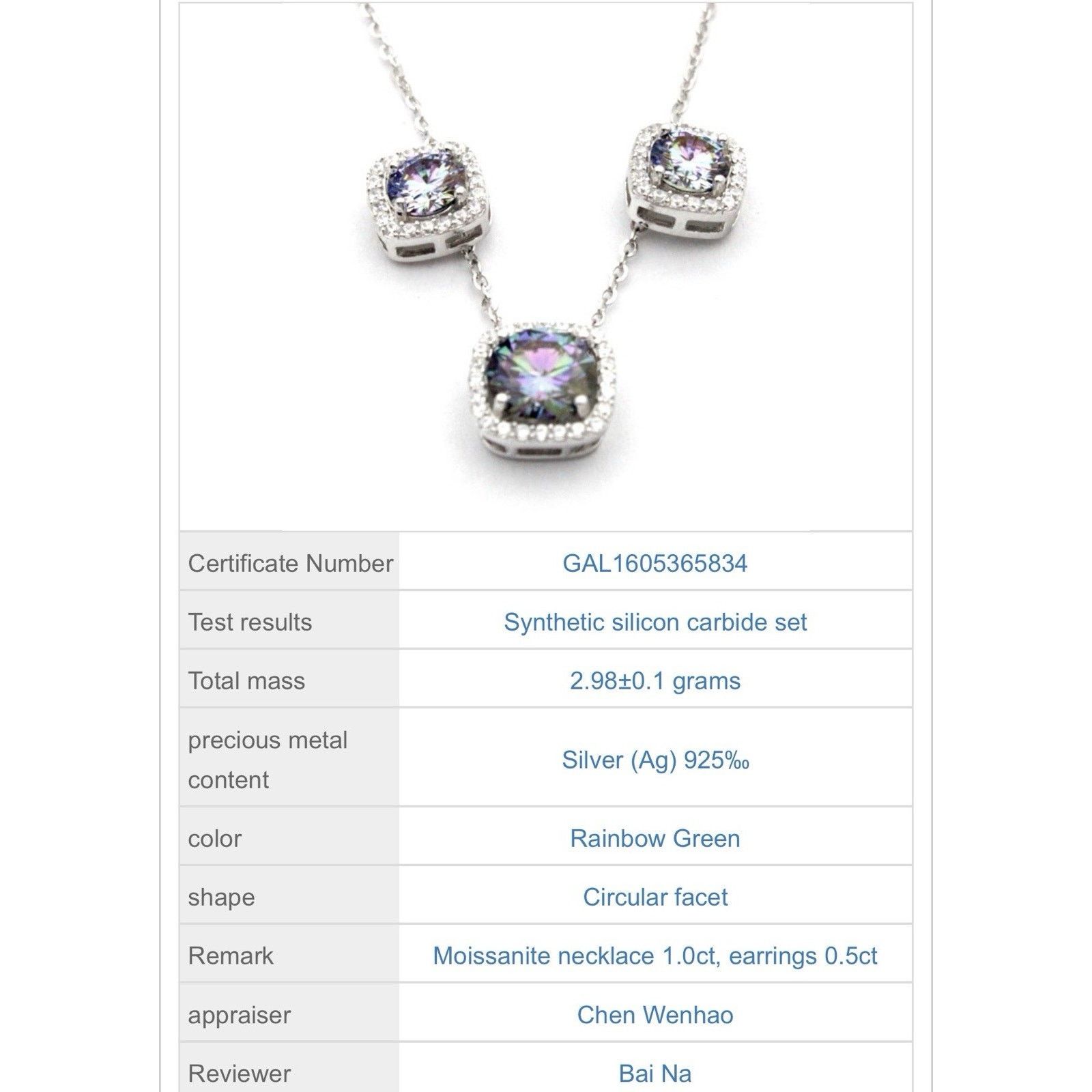 Other Stunning 1.5ctw Rainbow Moissanite & 925S Silver Jewelry Set Size ONE SIZE - 2 Thumbnail