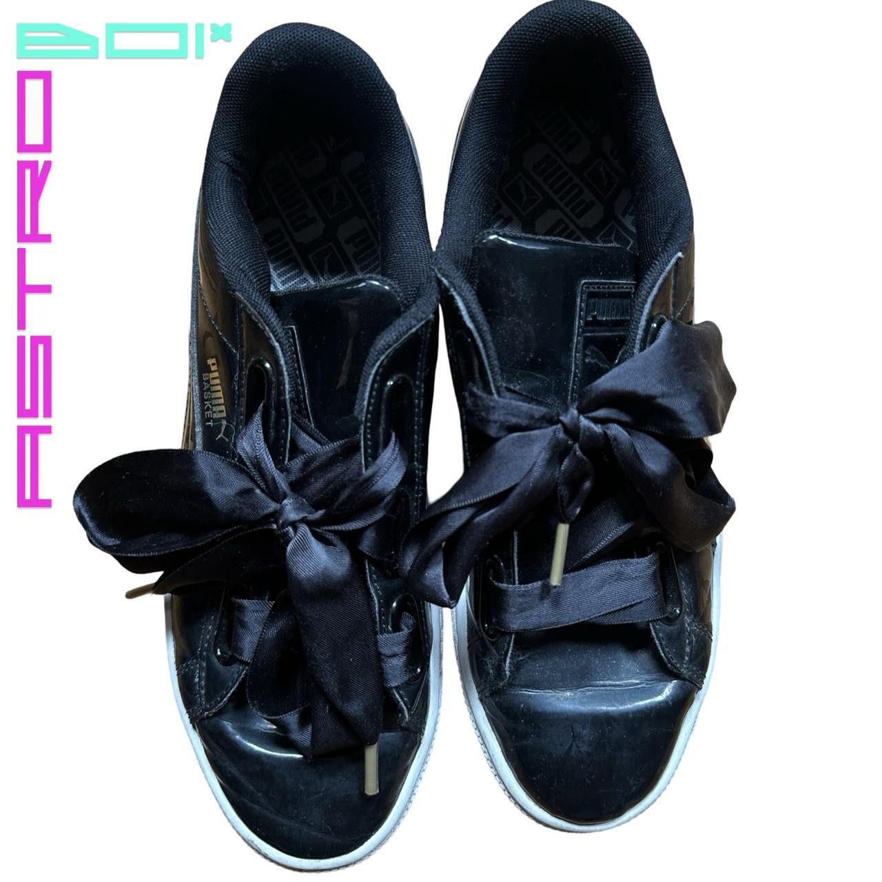 Puma Puma Basket Heart Black Patent Ribbon Sneakers - 9Us/40 EU Size US 9 / IT 39 - 4 Thumbnail