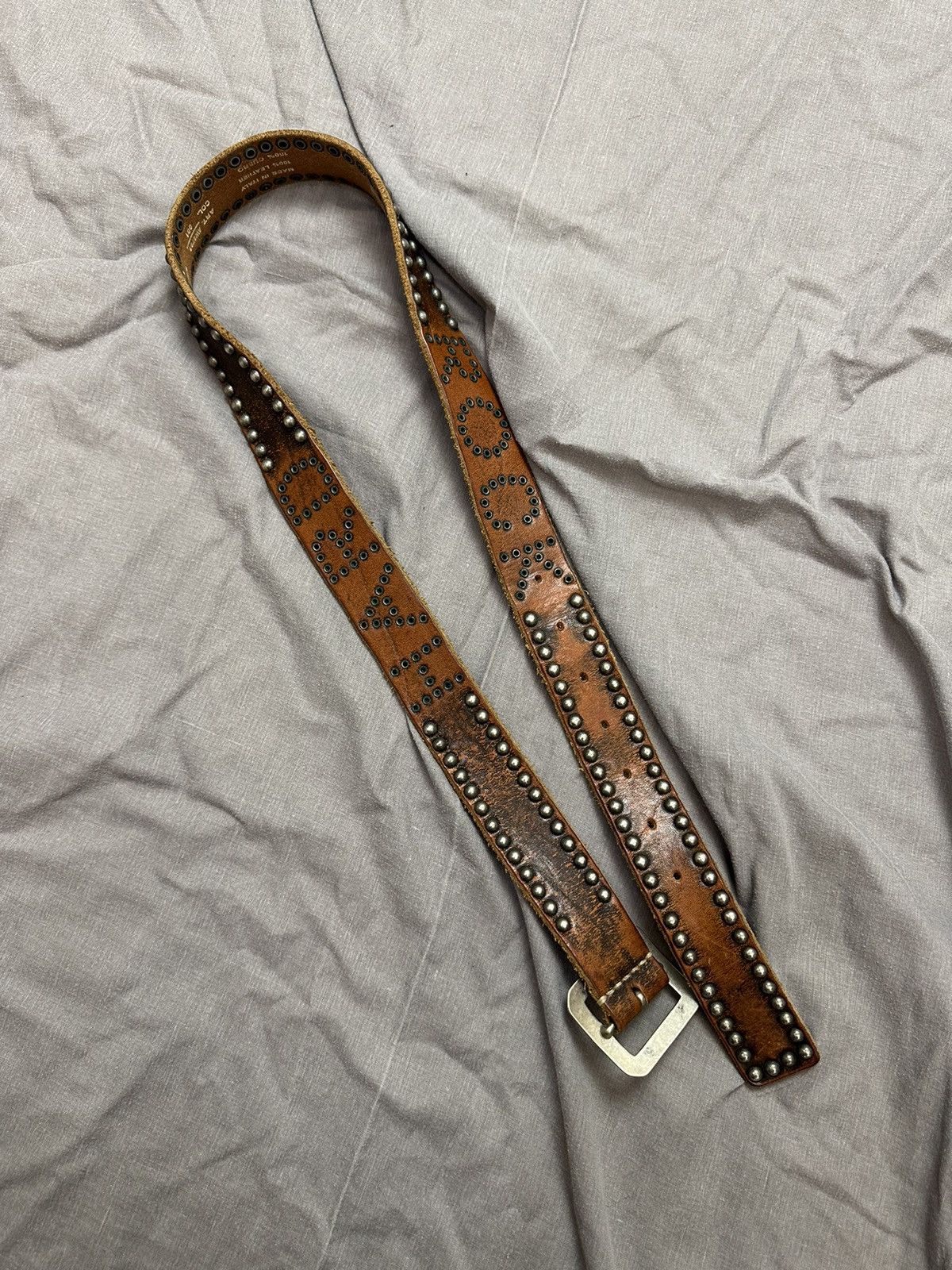 Pre-owned Hysteric Glamour X If Six Was Nine Hystericglamour Studded Rick Style Leather Belt In Brown