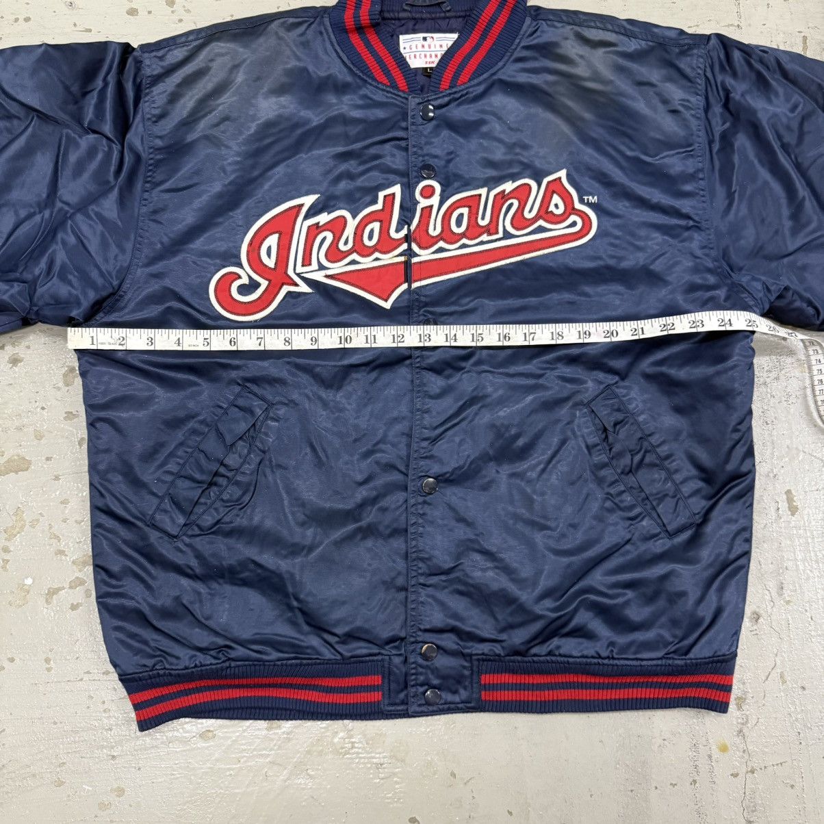 MLB Vintage Cleveland Indians MLB Size L Satin Nylon Jacket Size US L / EU 52-54 / 3 - 4 Thumbnail