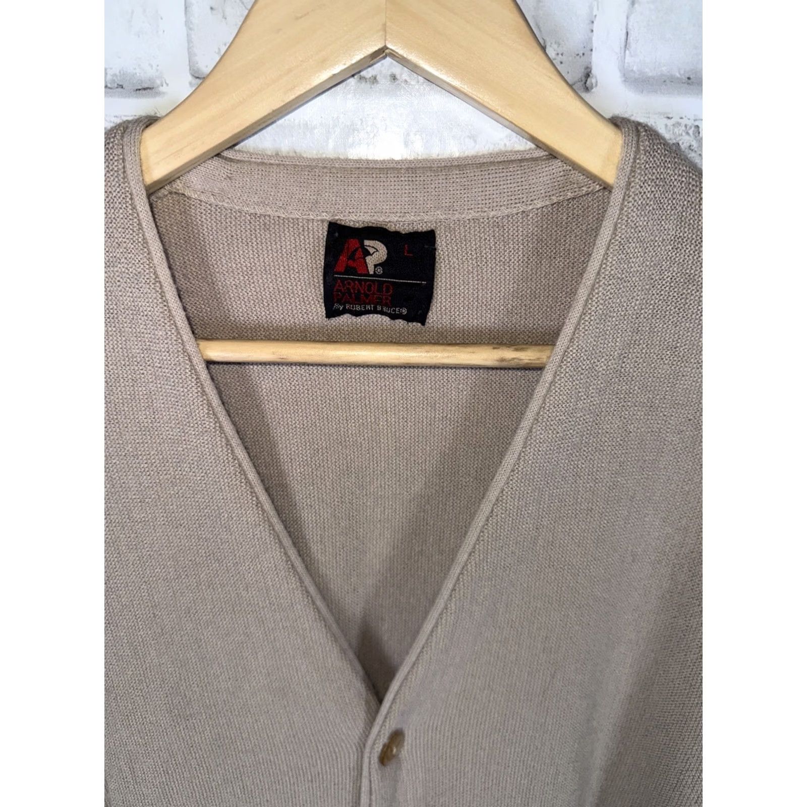 Vintage VINTAGE Arnold Palmer Robert Bruce Cardigan Beige Mens L Size US L / EU 52-54 / 3 - 2 Thumbnail