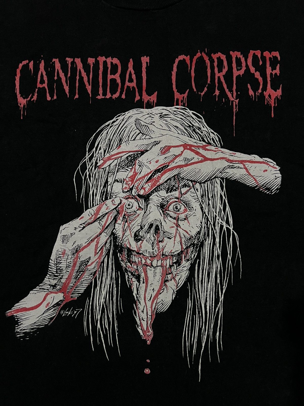 John Alexander Skelton Vintage 1997 Cannibal Corpse Disfigured Band Tees Shirt Size US XL / EU 56 / 4 - 4 Thumbnail