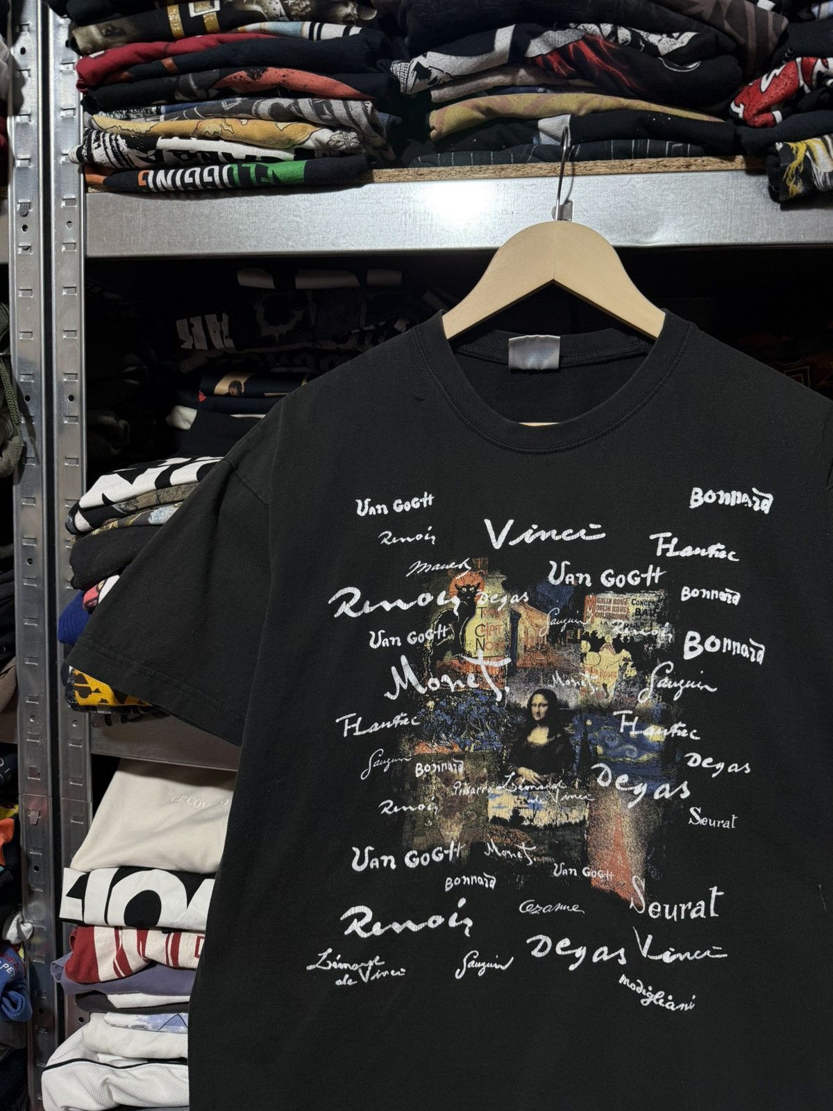 Vintage Vintage 90’s Mona Lisa Famous Old Artists Painters T-Shirt Size US XL / EU 56 / 4 - 3 Thumbnail