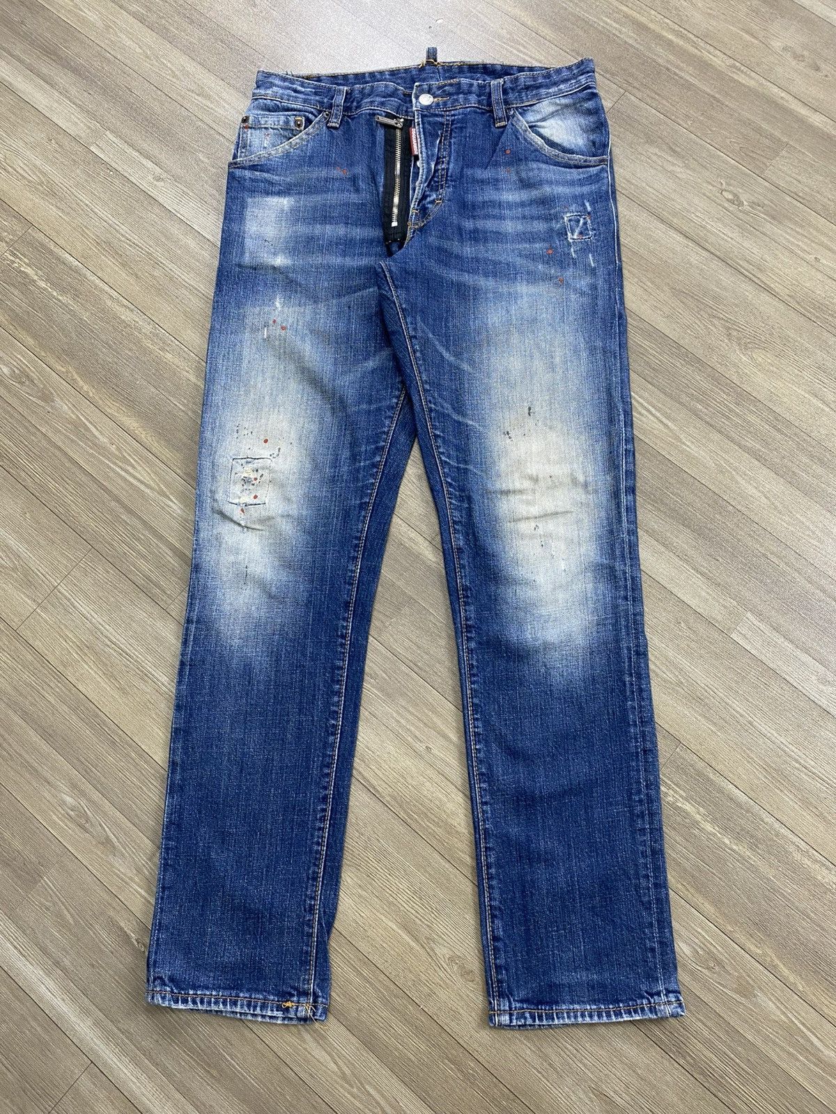 Dsquared2 2000s Dsquared2 Busted Distressed Patch Y2K Hype Faded Jeans Size US 31 - 1 Thumbnail