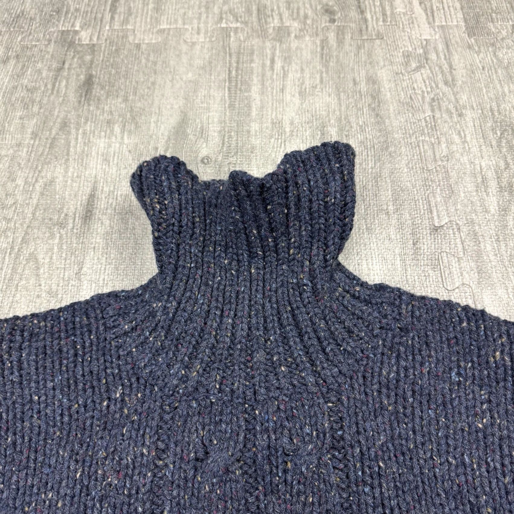 Gap VINTAGE Y2K GAP MENS CABLE KNIT TURTLENECK SWEATER LAMBSWOOL BLEND HEATHERED BLUE SIZE XL Size US XL / EU 56 / 4 - 4 Thumbnail