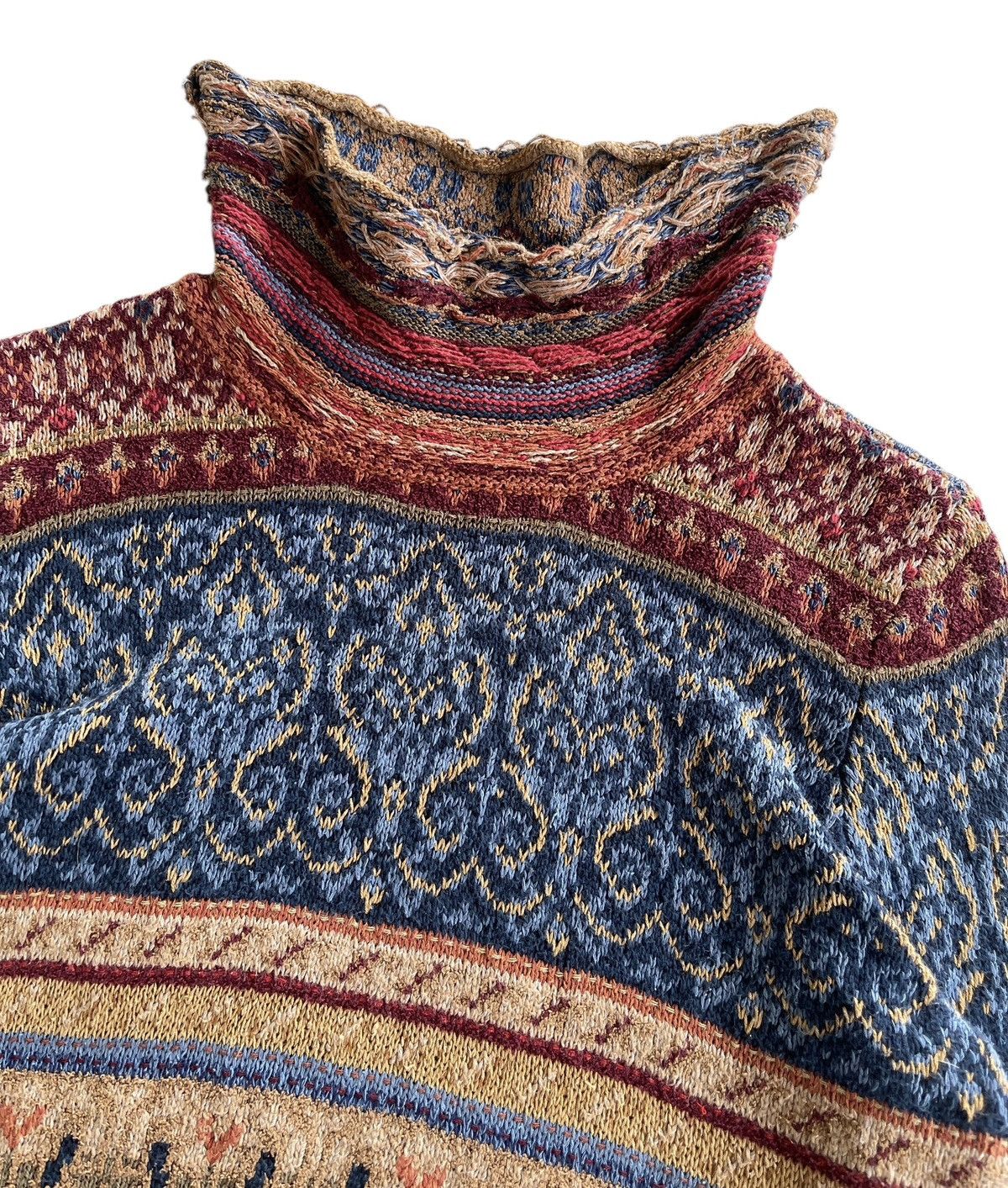 Brooks David Brooks High Neck Printed Winter Knitted Size L / US 10 / IT 46 - 5 Thumbnail