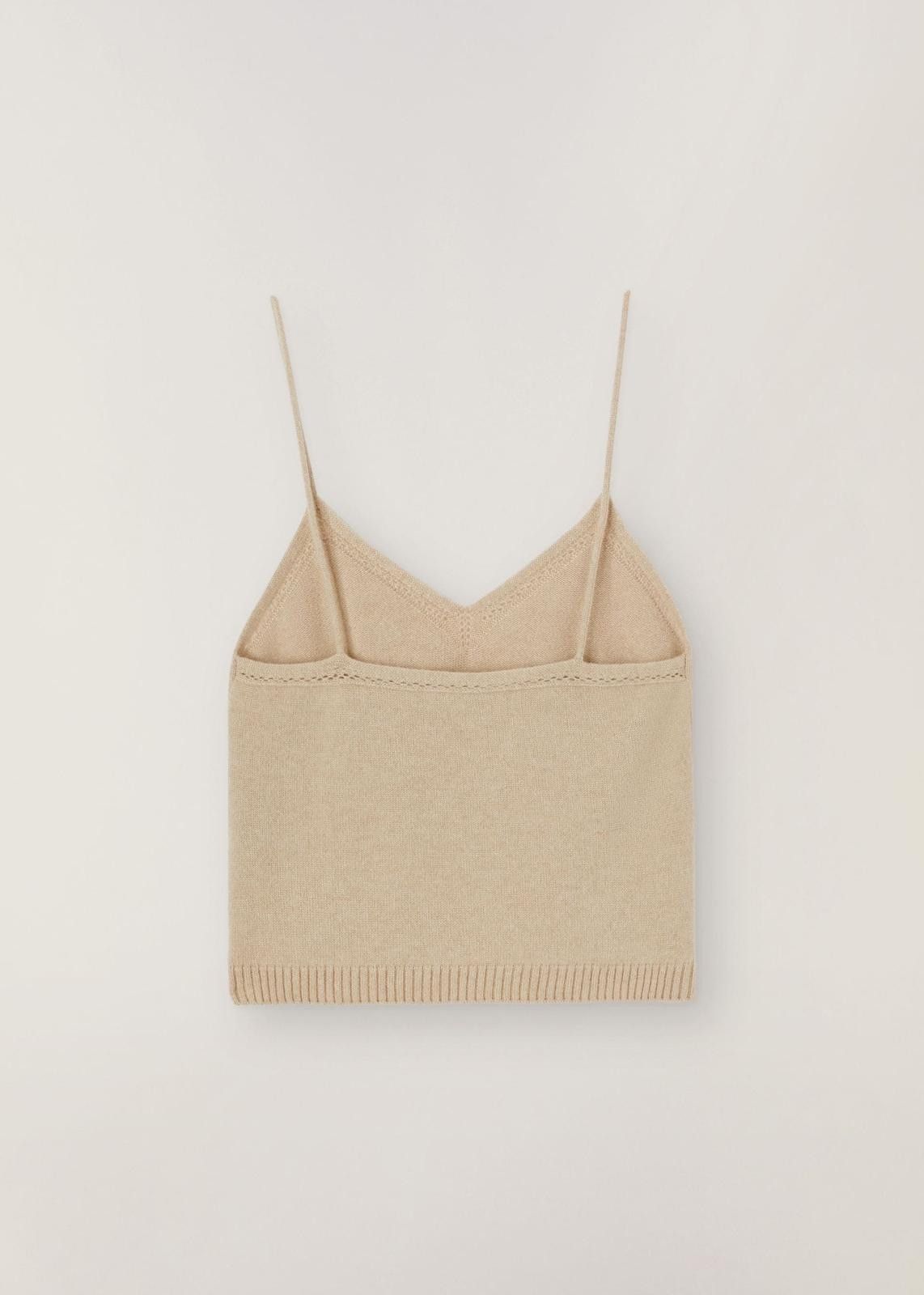 Loro Piana o1srvl11e1024 Cocooning Fine Ajour Tank Top in Beige Size XS / US 0-2 / IT 36-38 - 2 Thumbnail