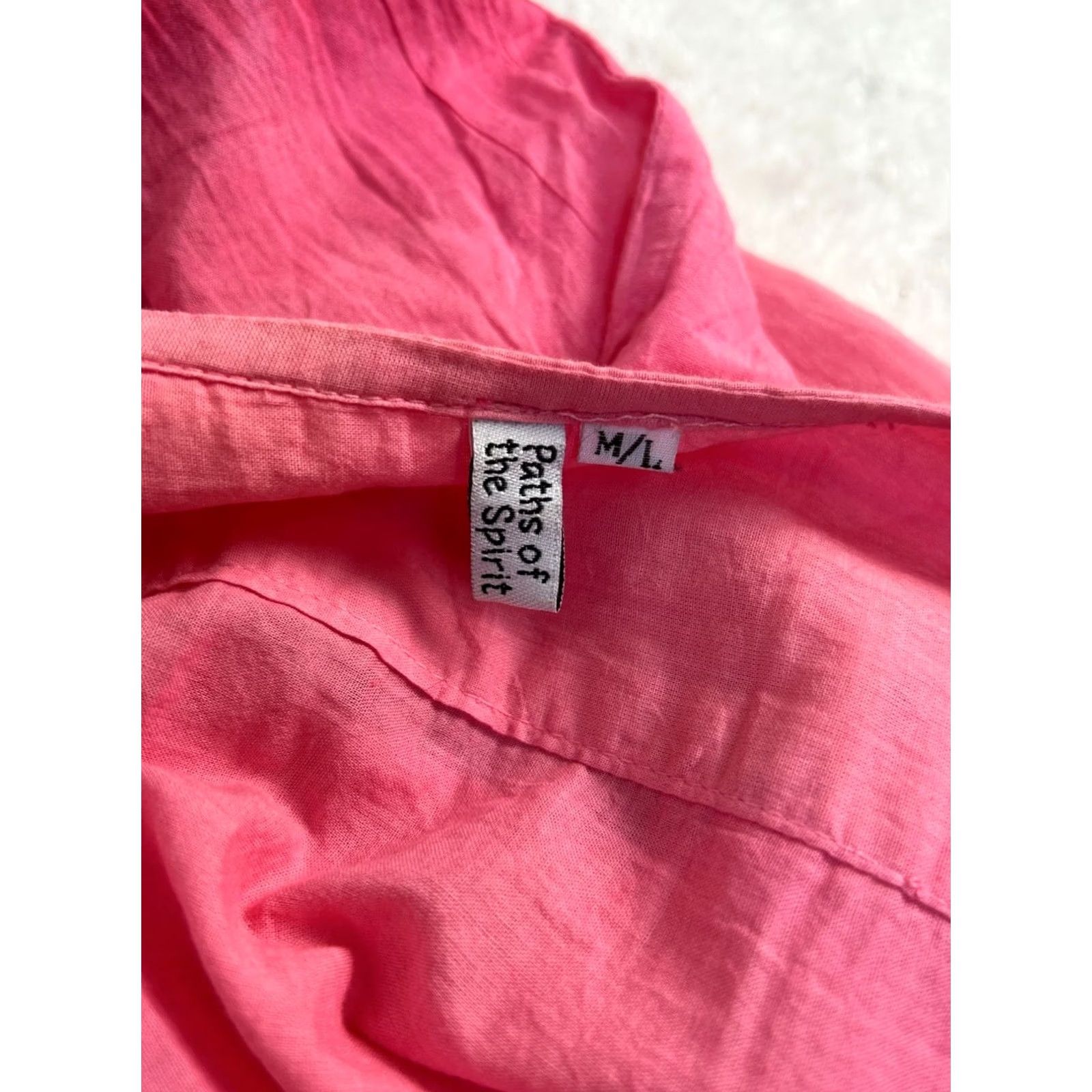 ESPIRIT Paths The Spirit Women Pink Ombre 3/4 Sleeve Embroidered Tunic Top M/L Cotton Size M / US 6-8 / IT 42-44 - 4 Thumbnail