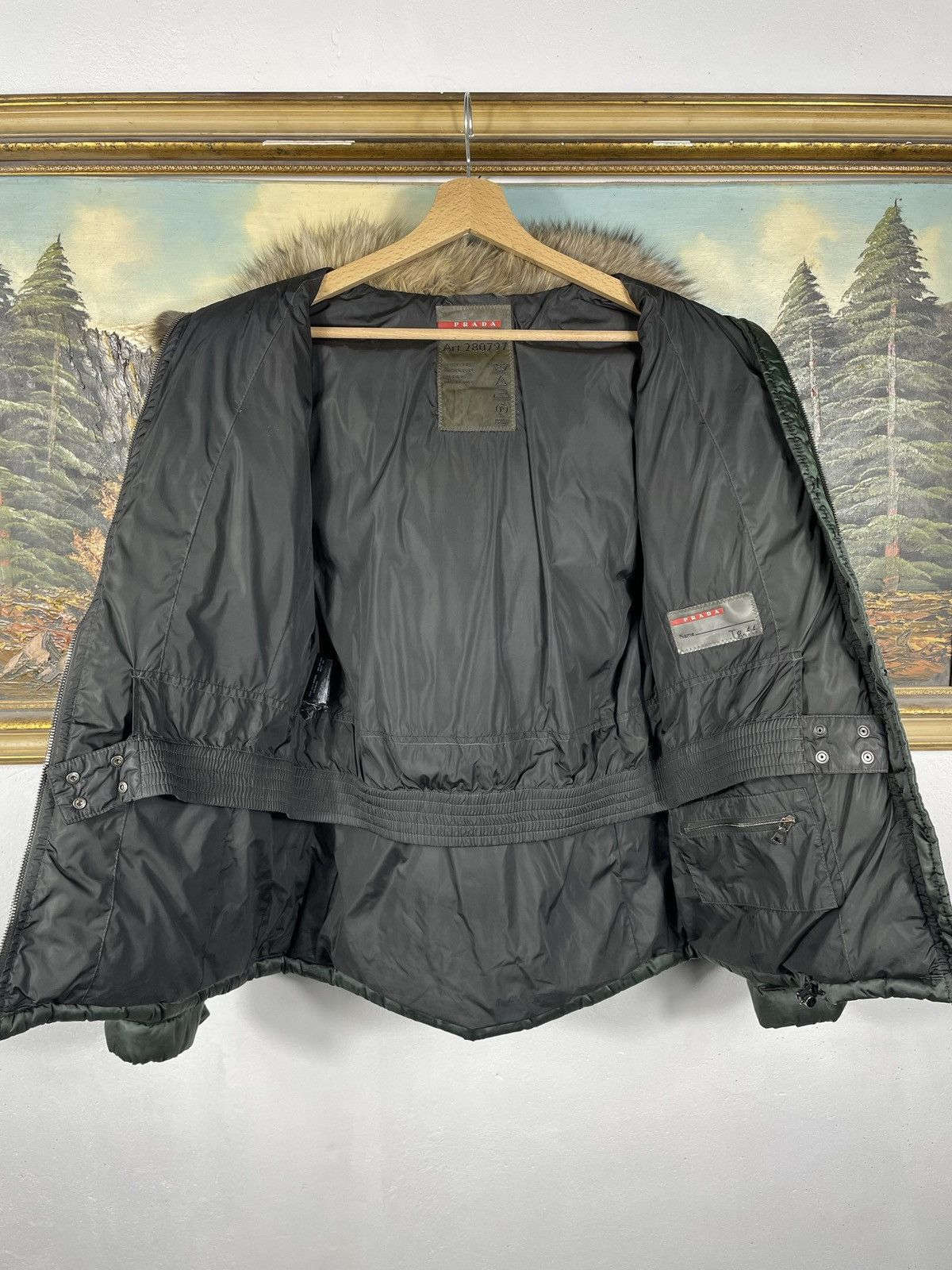 Designer × Prada Prada Green Down Winter Coat Warm Designer Luxury Old Money Size L / US 10 / IT 46 - 10 Thumbnail