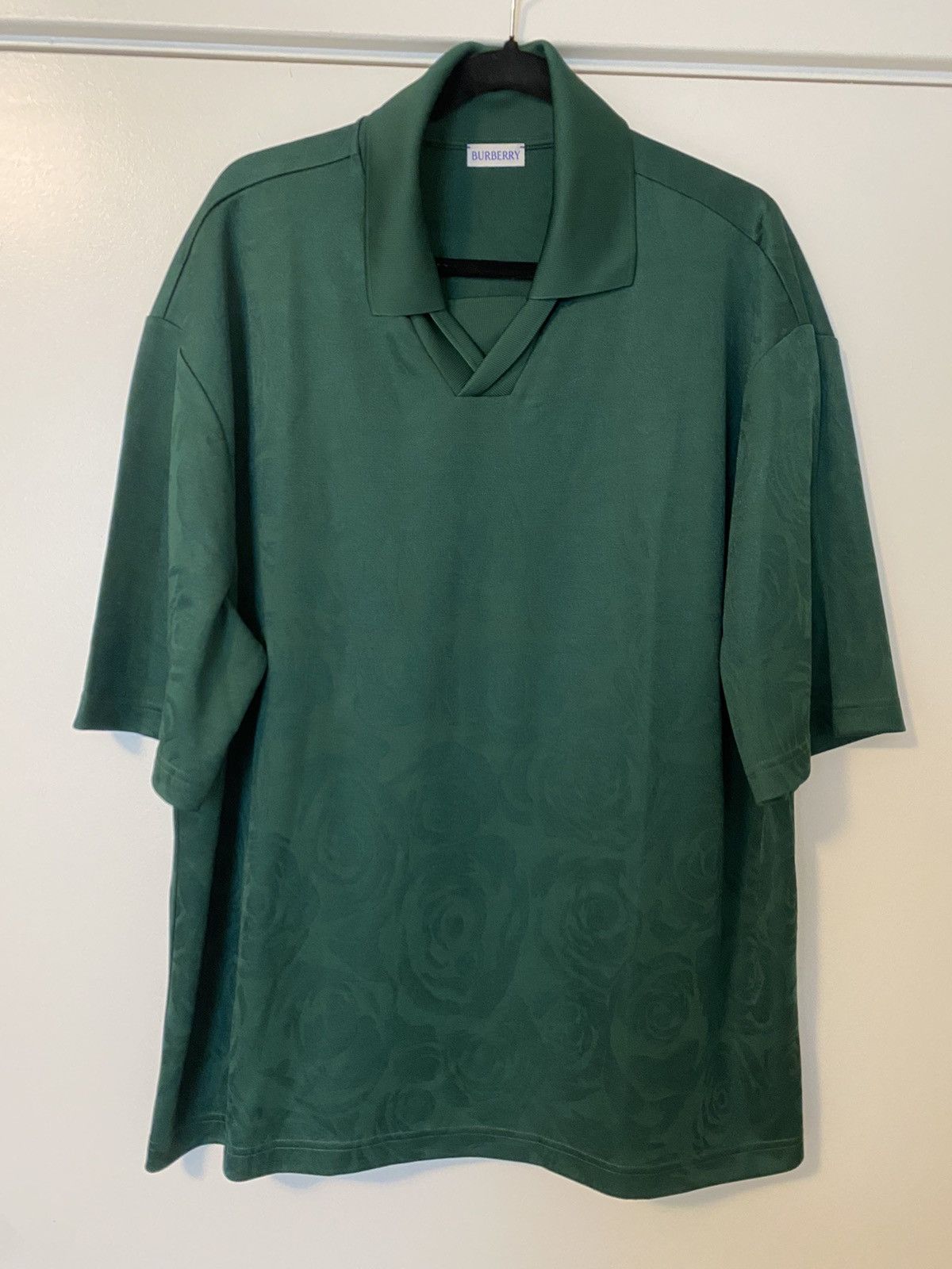 Burberry Burberry Tonal Rose Jacquard Polo Shirt XL Size US XL / EU 56 / 4 - 1 Thumbnail