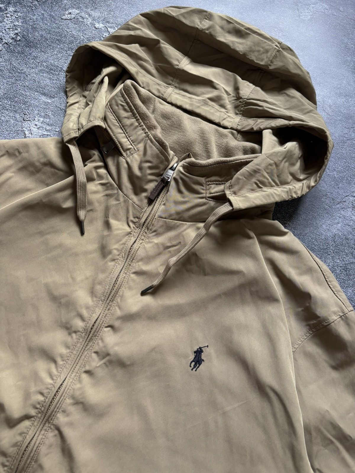 Polo Ralph Lauren Vintage Polo Ralph Lauren Beige Fleece Lined Hooded Jacket Size US L / EU 52-54 / 3 - 5 Thumbnail