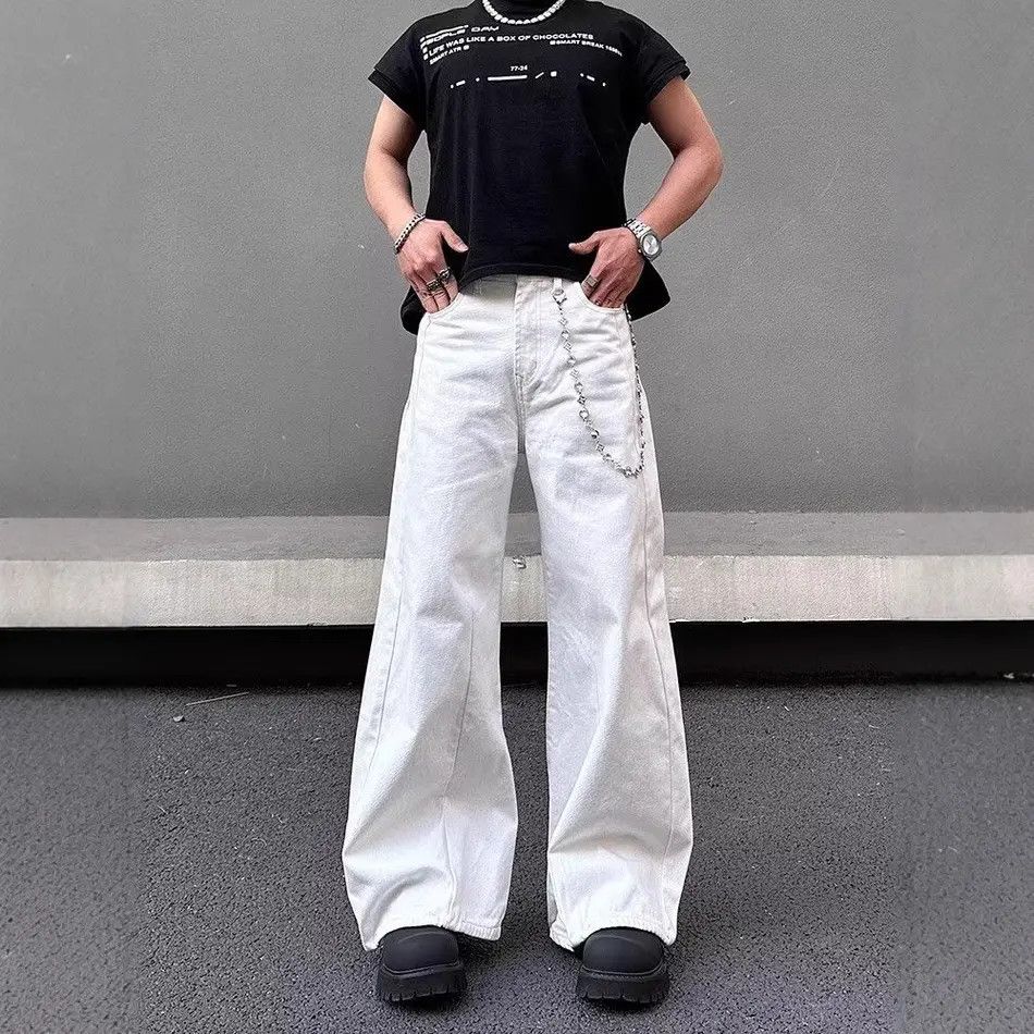 Japanese Brand Retro loose curved knife wide leg jeans Size US 32 / EU 48 - 2 Thumbnail