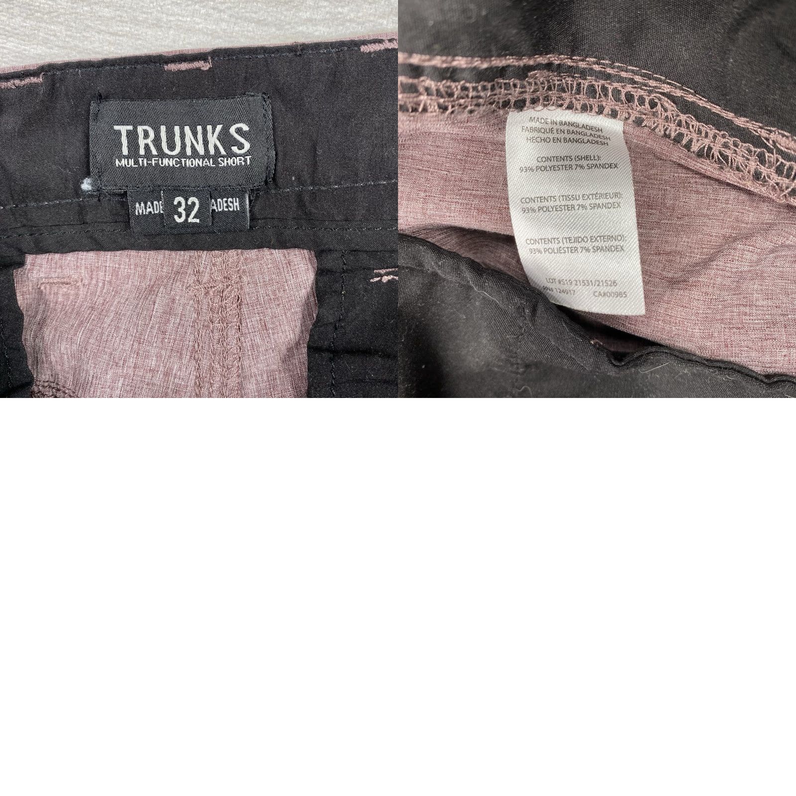 Vintage Trunks Mens Shorts Trunks Mens Multi Functional Shorts Size 32 Pink Board Swim Trunks Golf Casual Size US 32 / EU 48 - 8 Thumbnail