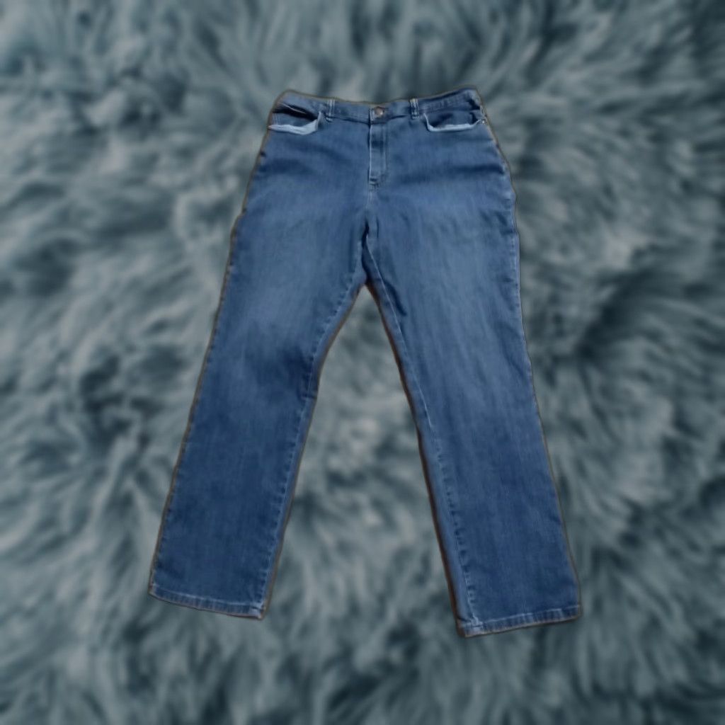 Lee lee relaxed jeans Womens Straight Denim 34" 28" blue size 14 Regular 28 waist Stretchy mid 90s style Size 36" / US 14 / IT 50 - 1 Thumbnail