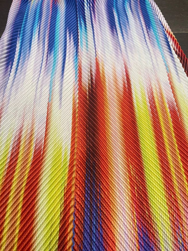 Issey Miyake Issey Miyake size:3 Mainline colorful half skirt Size 31" - 2 Thumbnail