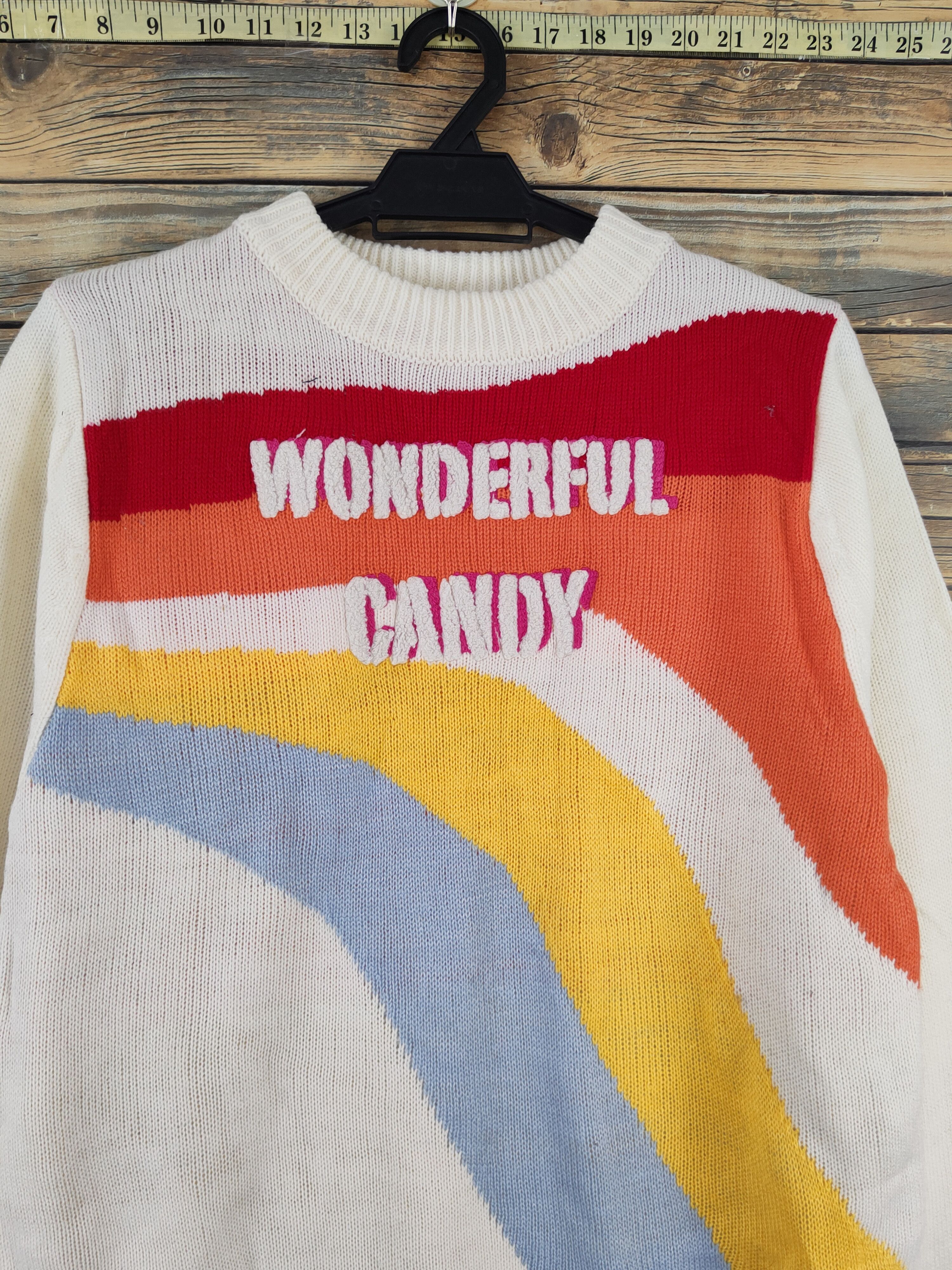 Japanese Brand × Vintage Candy Stripper Ivory Knitwear Sweatshirts #W2162 Size M / US 6-8 / IT 42-44 - 2 Thumbnail