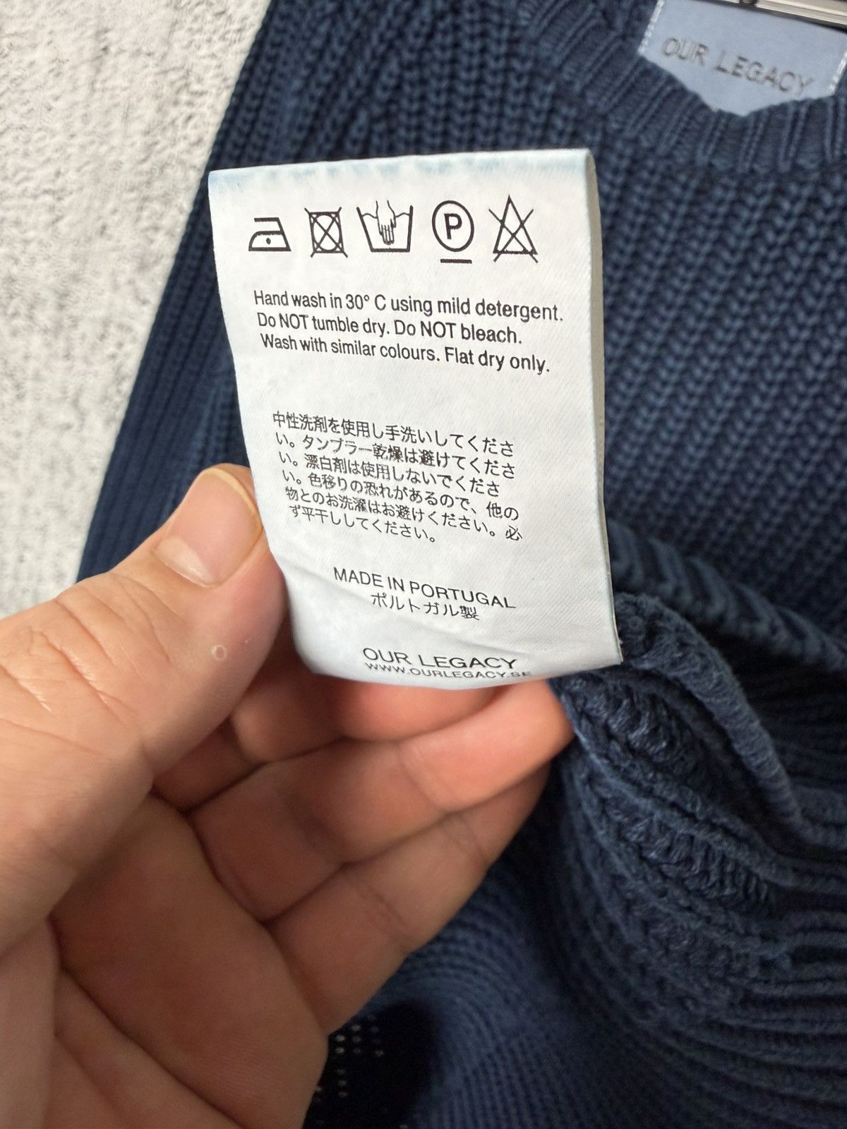 Our Legacy Our Legacy AW 15 Indigo Dyed Men Knitted Heavyweight Sweater Size US M / EU 48-50 / 2 - 14 Thumbnail