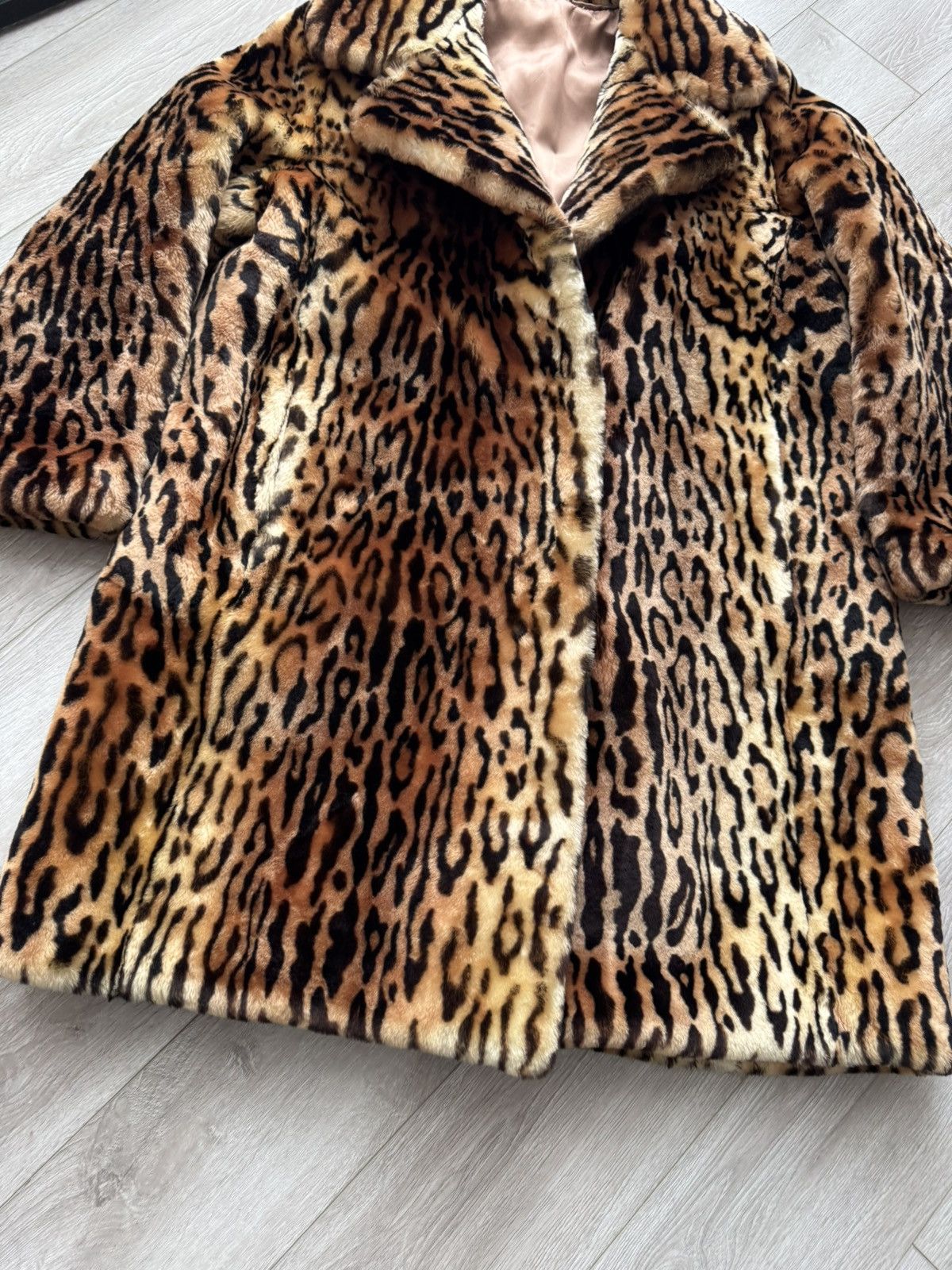 Vintage Vintage Leopard Rabbit Fur Coat – Genuine Real Fur – 90s Y2K Size M / US 6-8 / IT 42-44 - 3 Thumbnail
